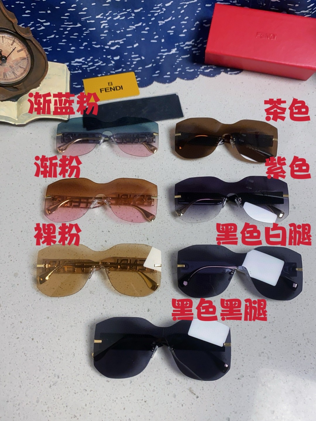 Fendi芬迪 2025新款多边形无框太阳眼镜女FE4006U时尚个性欧美明星款遮阳墨镜男女通用