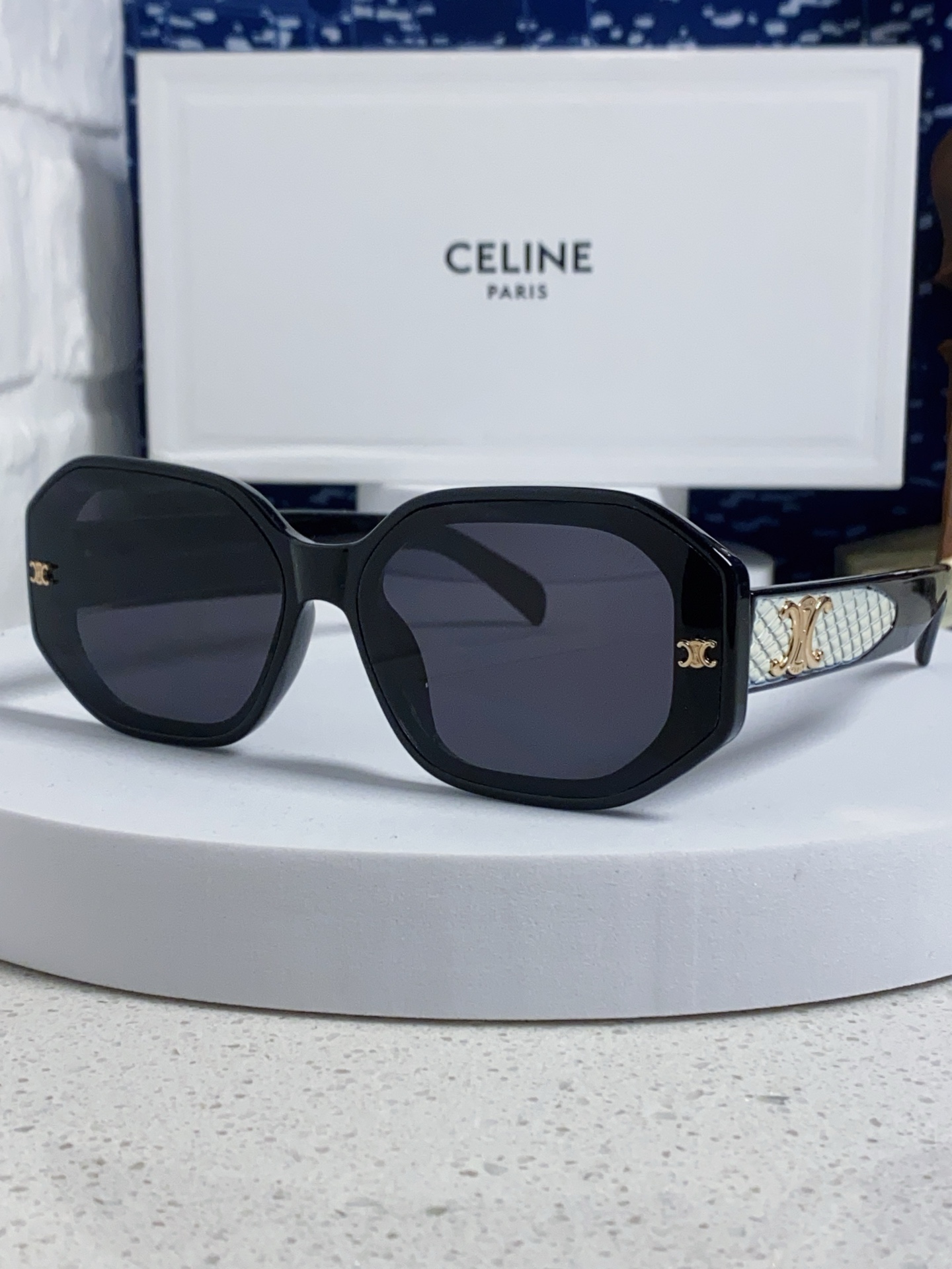  Celine赛琳 2025新款欧美个性网红同款开车眼镜墨镜女款 凯旋门方圆脸太阳眼镜