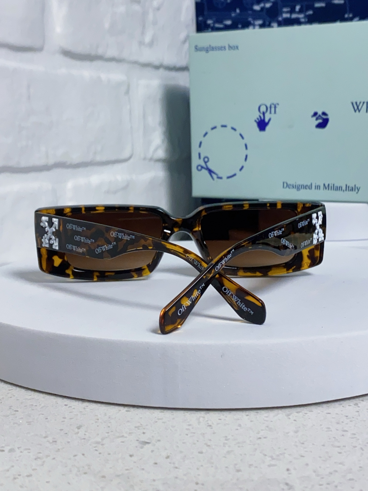 Off-White 雪花方形小框朋克黑色太阳镜网红潮人街拍墨镜男可配近视散光镜腿 