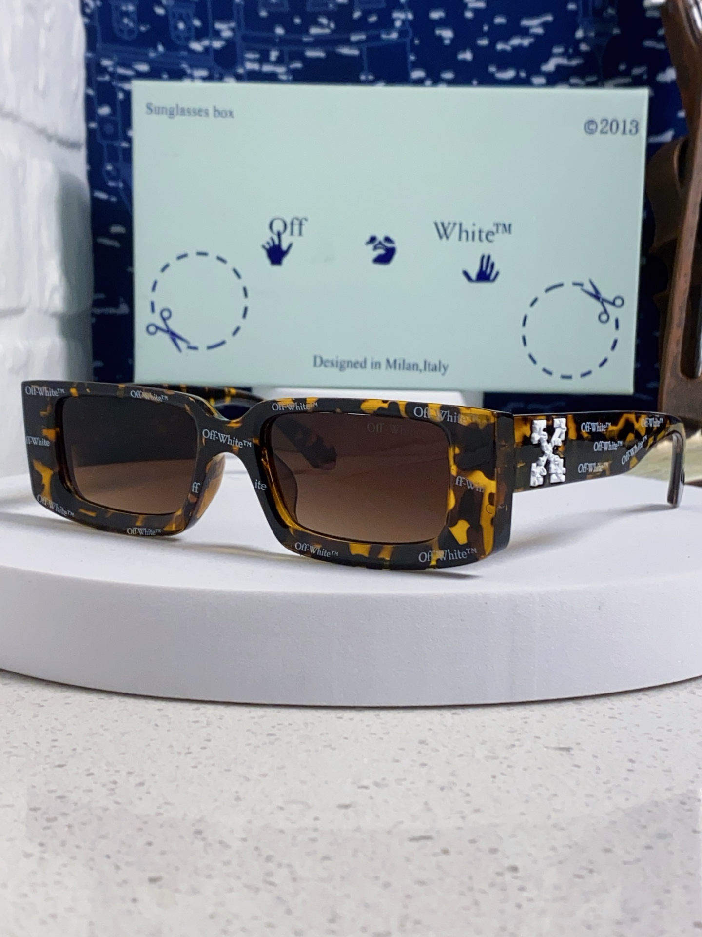  Off-White 雪花方形小框朋克黑色太阳镜网红潮人街拍墨镜男可配近视散光镜腿 