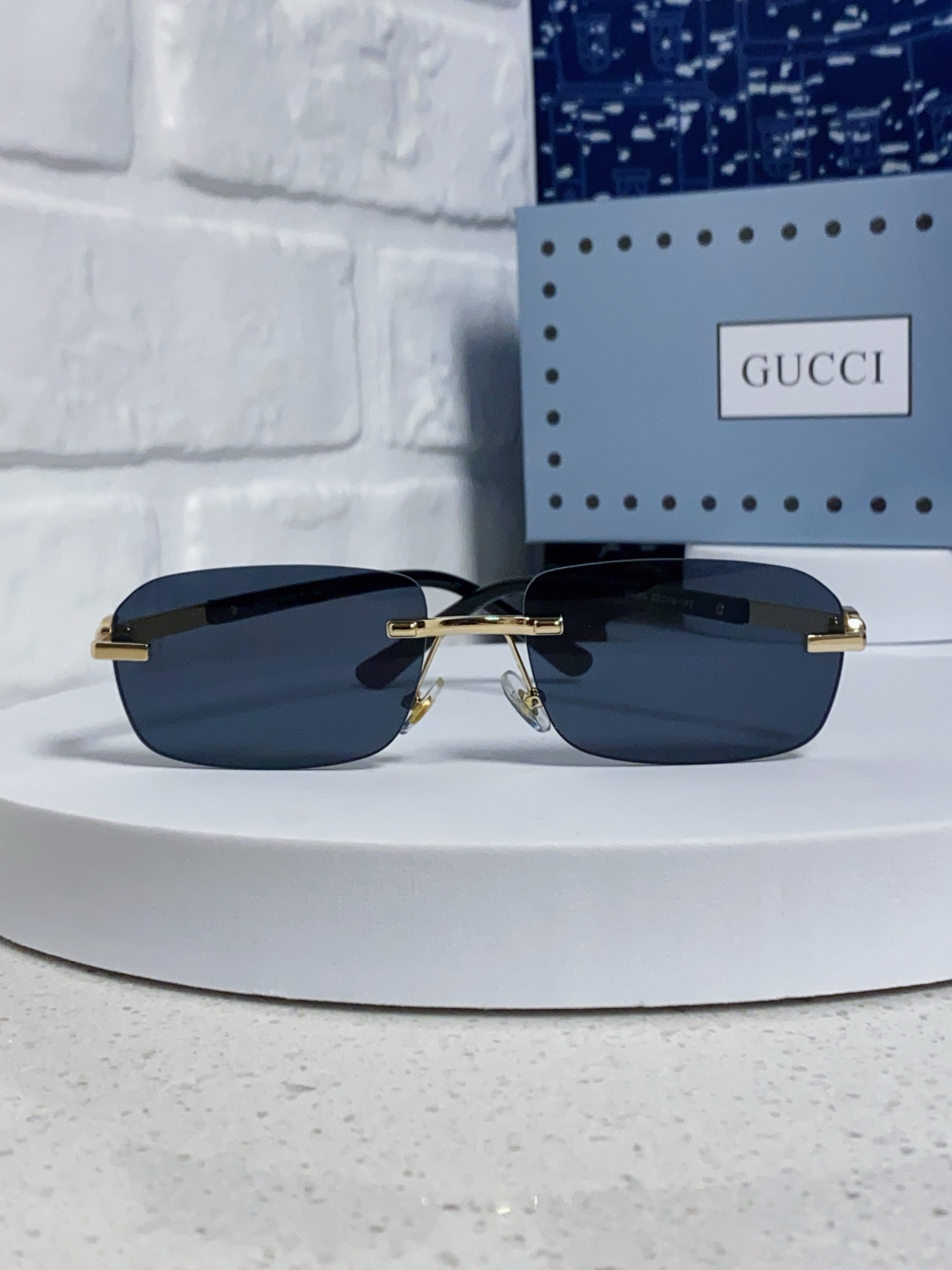  GUCCI古驰 2025新款 墨镜男方形商务复古无框开车太阳眼镜女GG1221S 