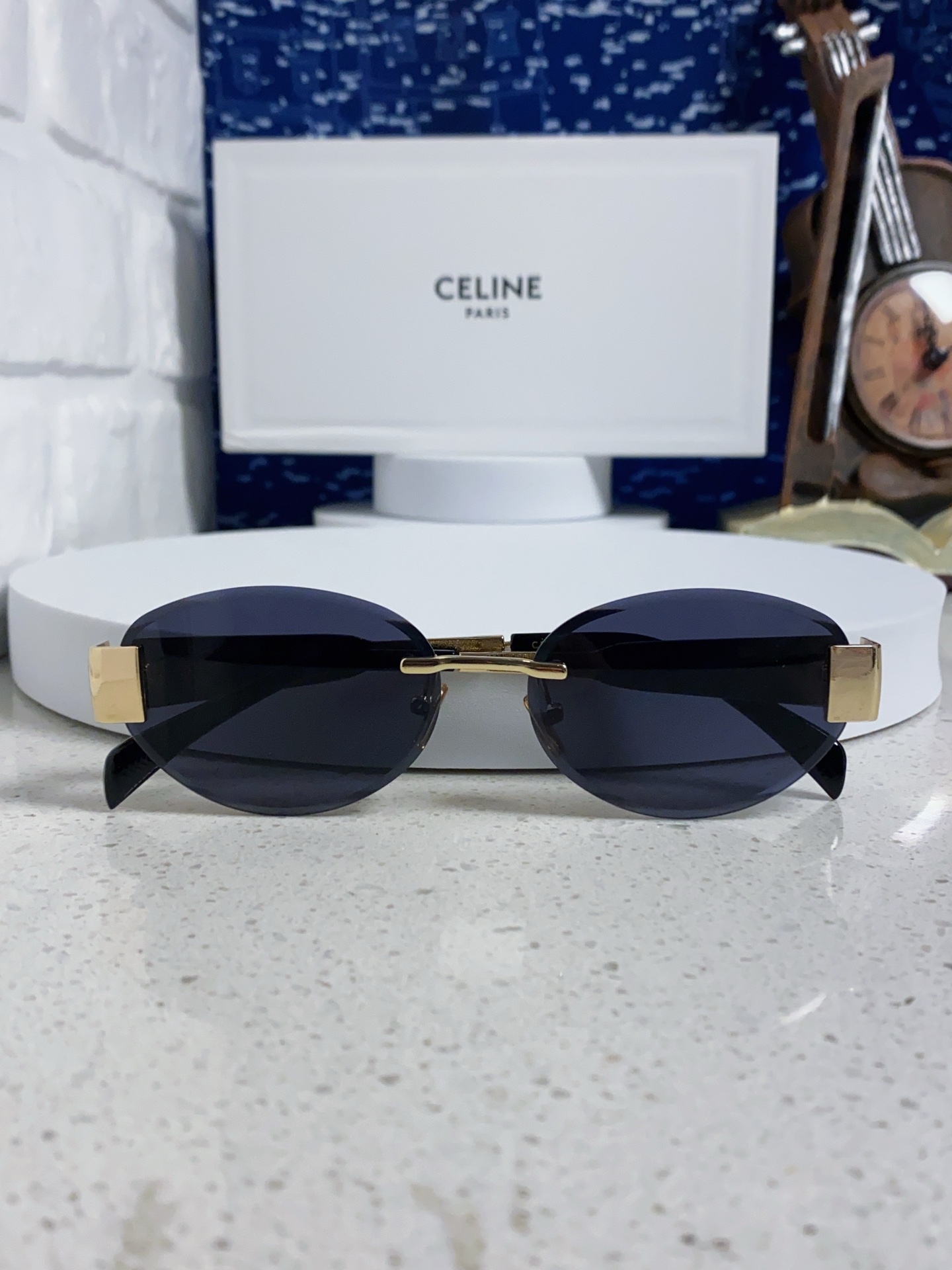  Celine赛琳 2025新款太阳眼镜凯旋门LISA同款女老钱风复古 金属椭圆形式 