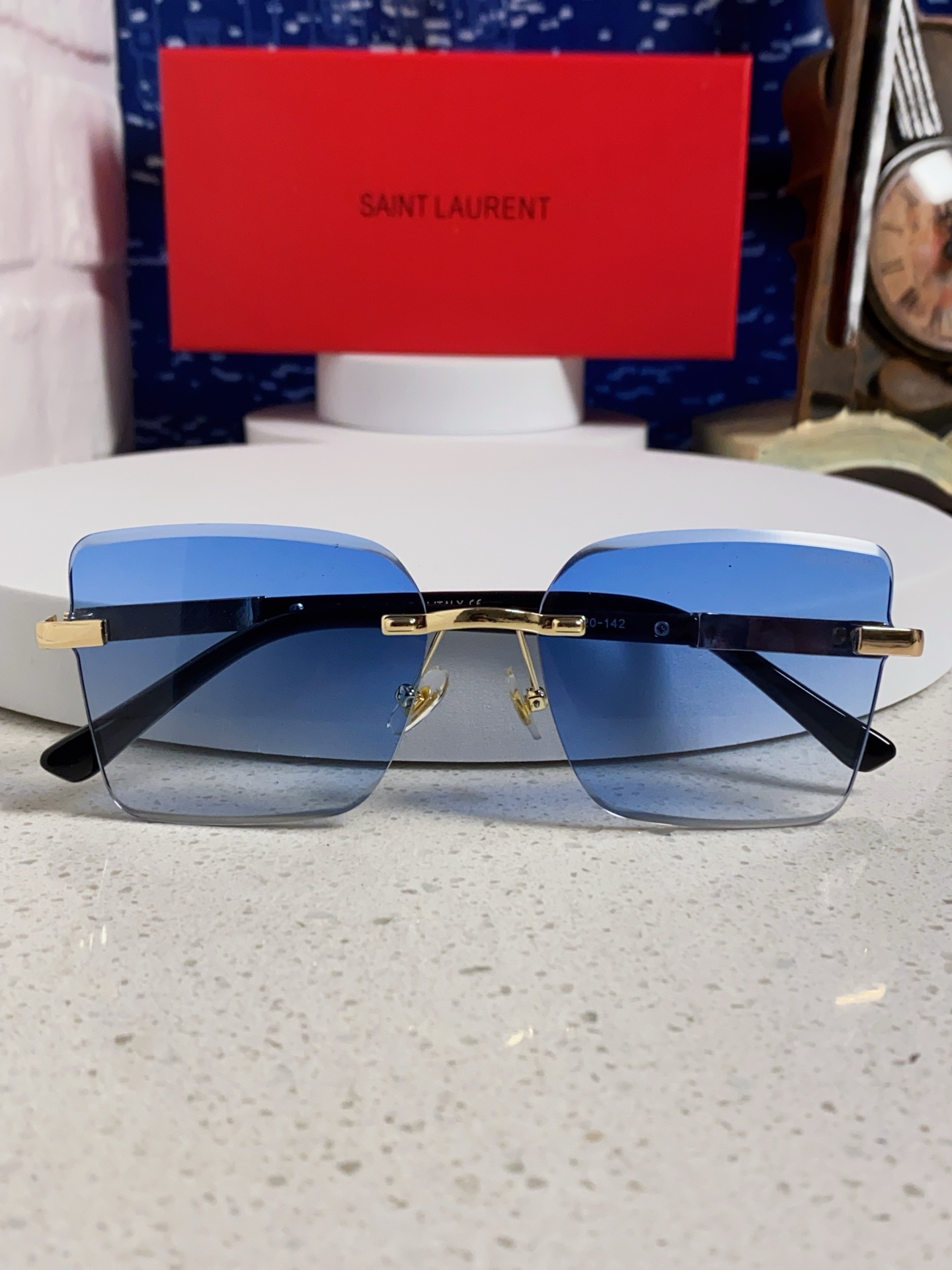  SAINTLAURENT圣罗兰 2025新款眼镜架镀金YSL无框眼镜框男女潮流 