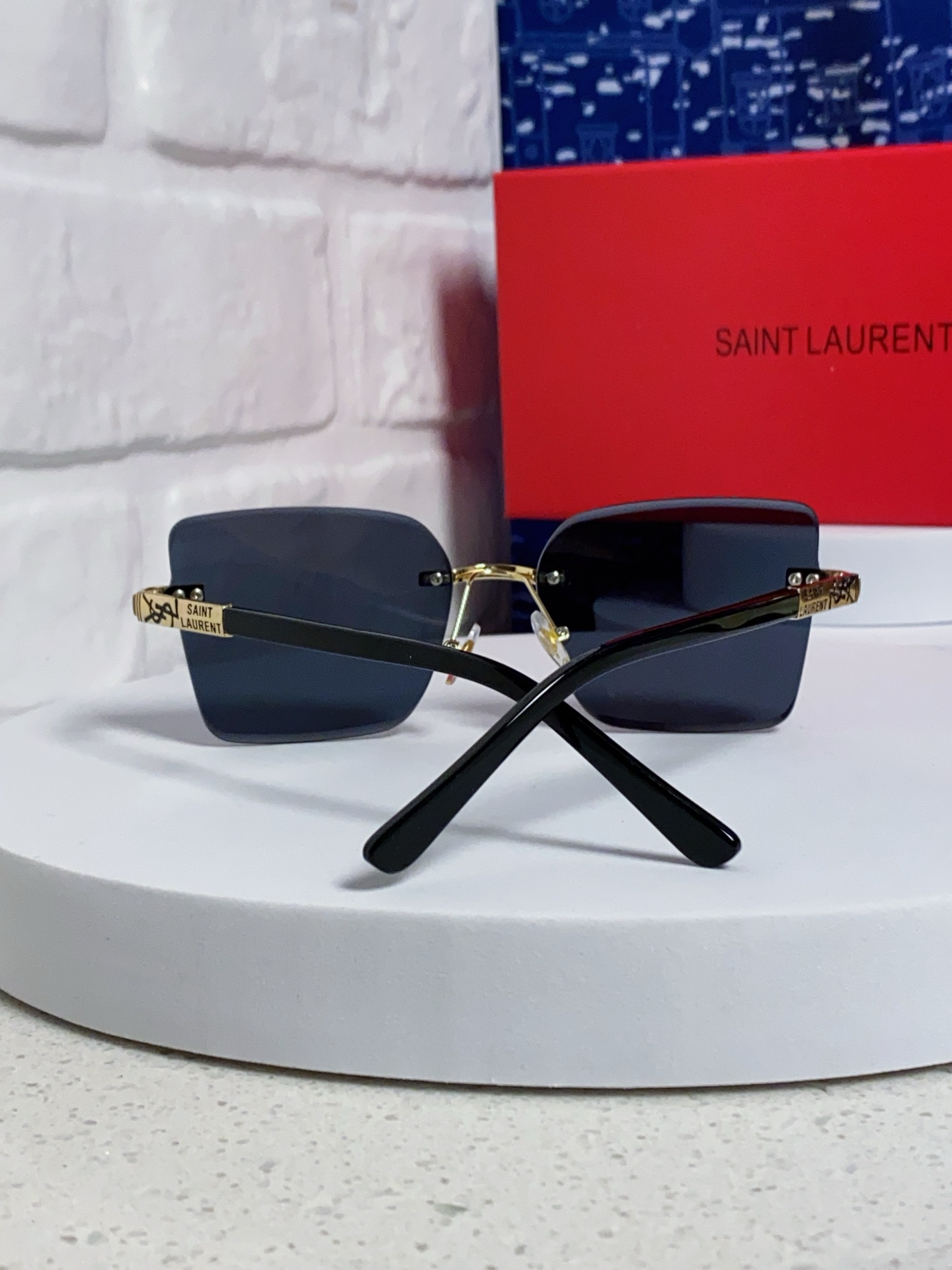  SAINTLAURENT圣罗兰 2025新款眼镜架镀金YSL无框眼镜框男女潮流 