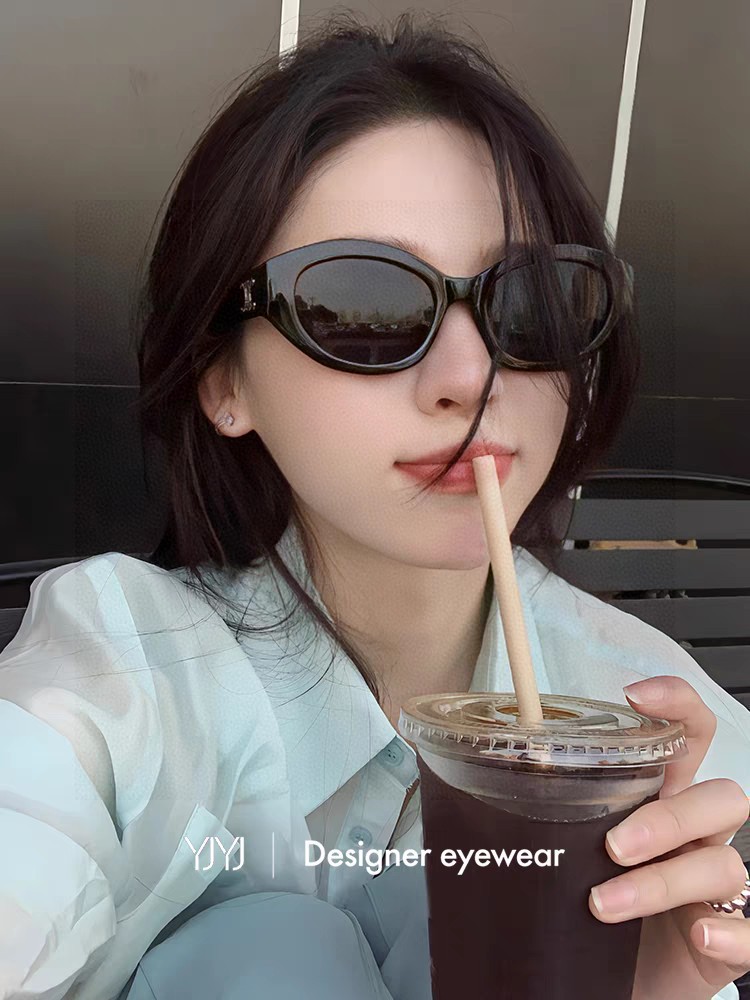  celine塞林 Lisa同款复古凯旋门墨镜女 新款潮防紫外线高级感显瘦太阳眼镜 黑银