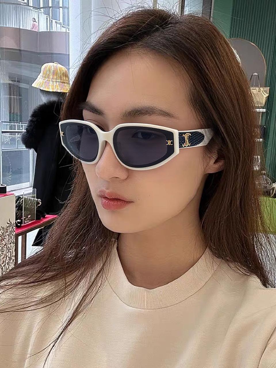  Celine赛琳 2025新款复古欧美小脸猫眼墨镜方圆脸显瘦百搭网红高级感 男女通用太阳镜