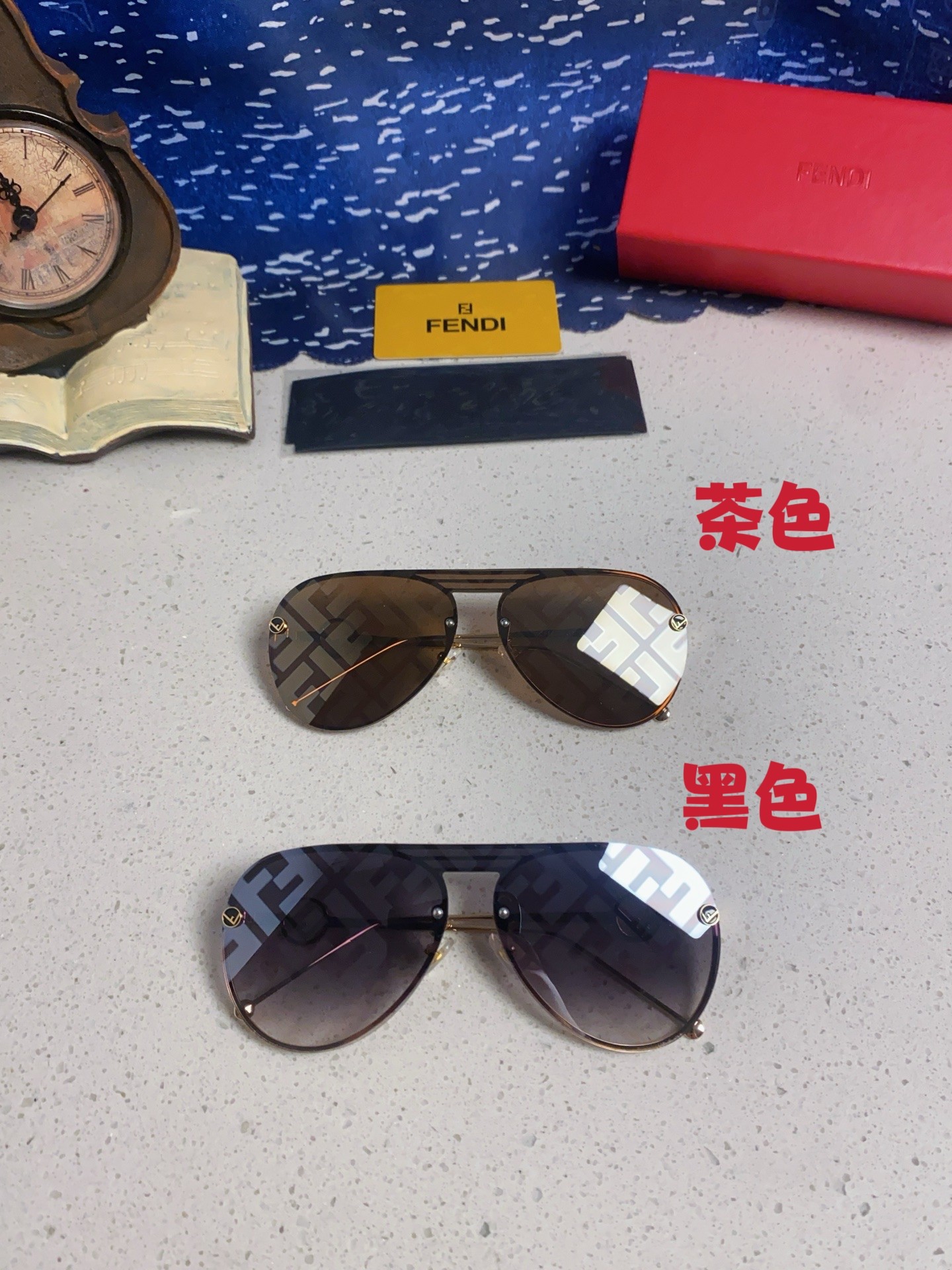  FENDI芬迪 2025新款墨镜太阳眼镜男式双梁飞行员全框超轻LOGO印花 男女通用