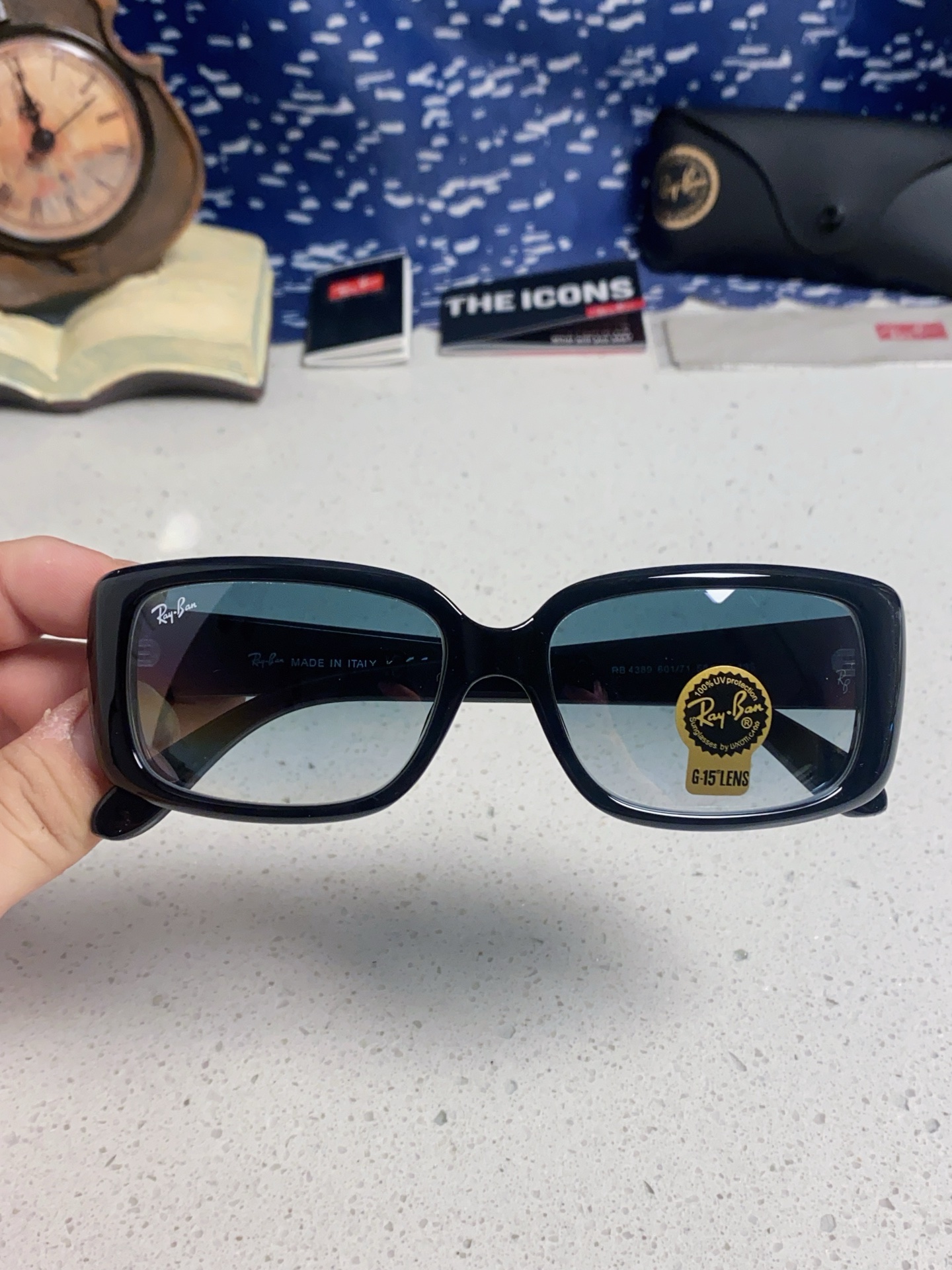  RayBan雷朋 2025新款时尚男士太阳镜经典百搭防晒墨镜开车驾驶板材框眼镜  玻璃镜片RB4389