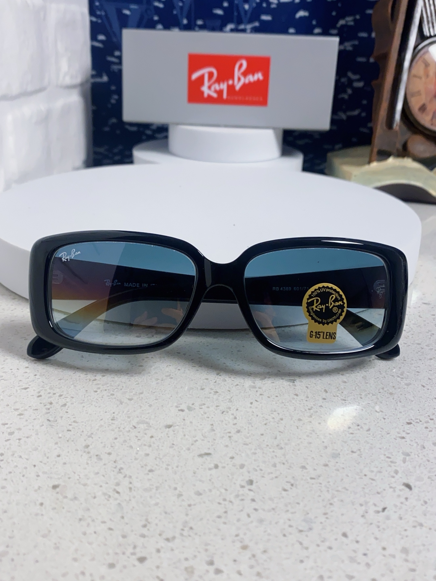  RayBan雷朋 2025新款时尚男士太阳镜经典百搭防晒墨镜开车驾驶板材框眼镜  玻璃镜片RB4389