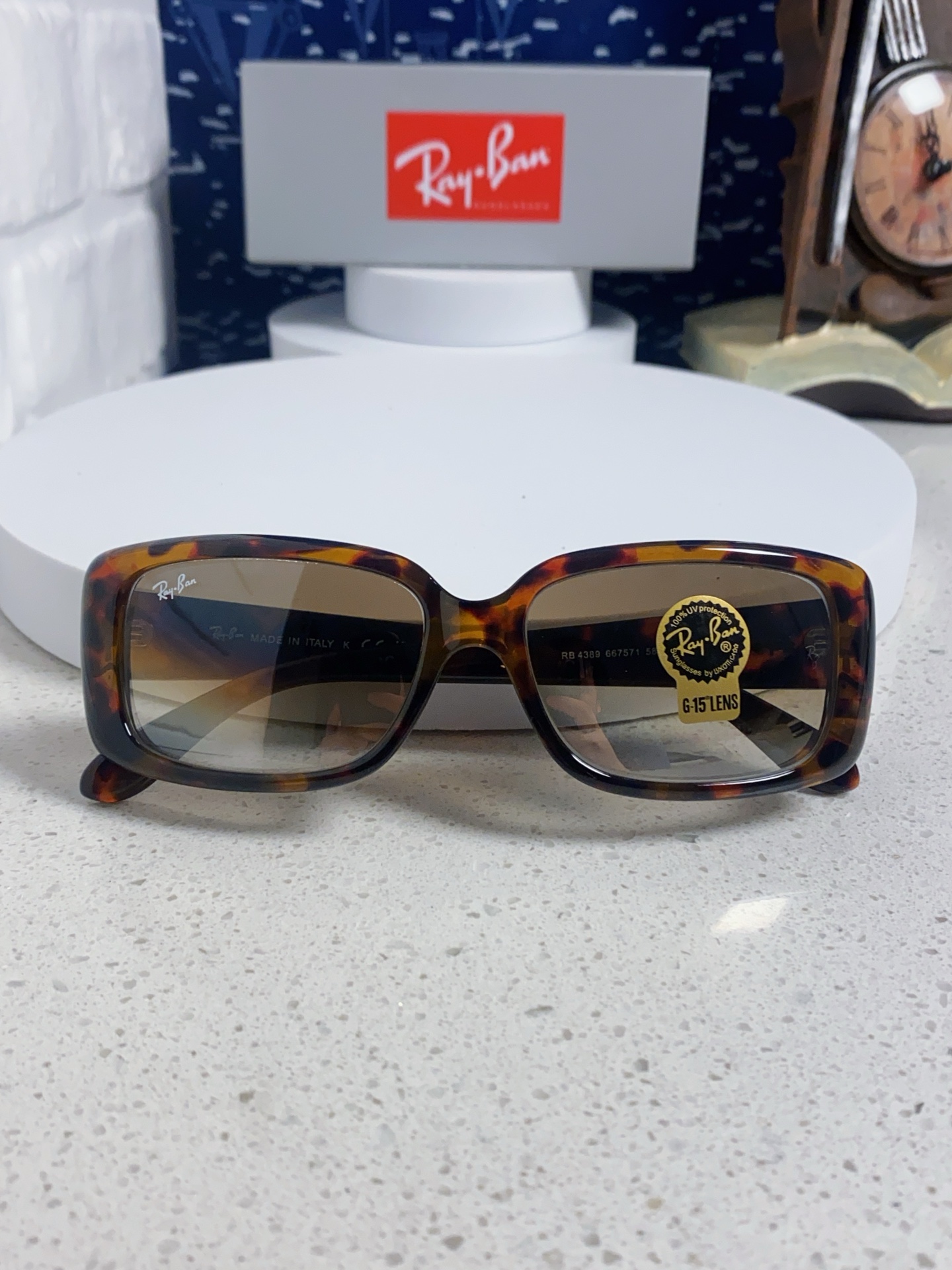  RayBan雷朋 2025新款时尚男士太阳镜经典百搭防晒墨镜开车驾驶板材框眼镜  玻璃镜片RB4389