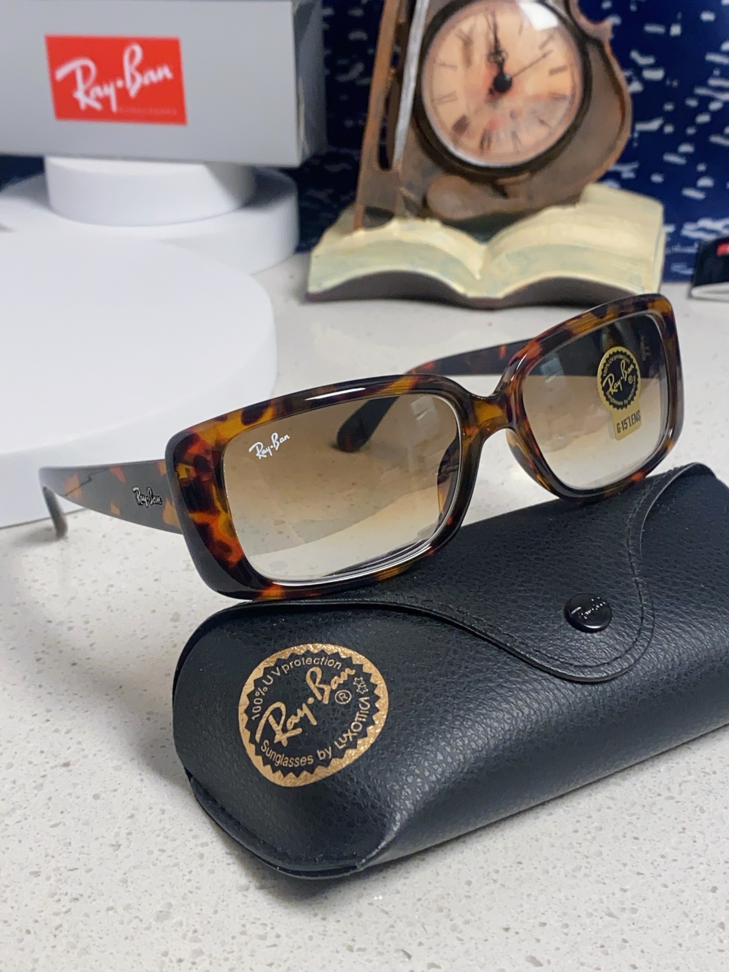  RayBan雷朋 2025新款时尚男士太阳镜经典百搭防晒墨镜开车驾驶板材框眼镜  玻璃镜片RB4389