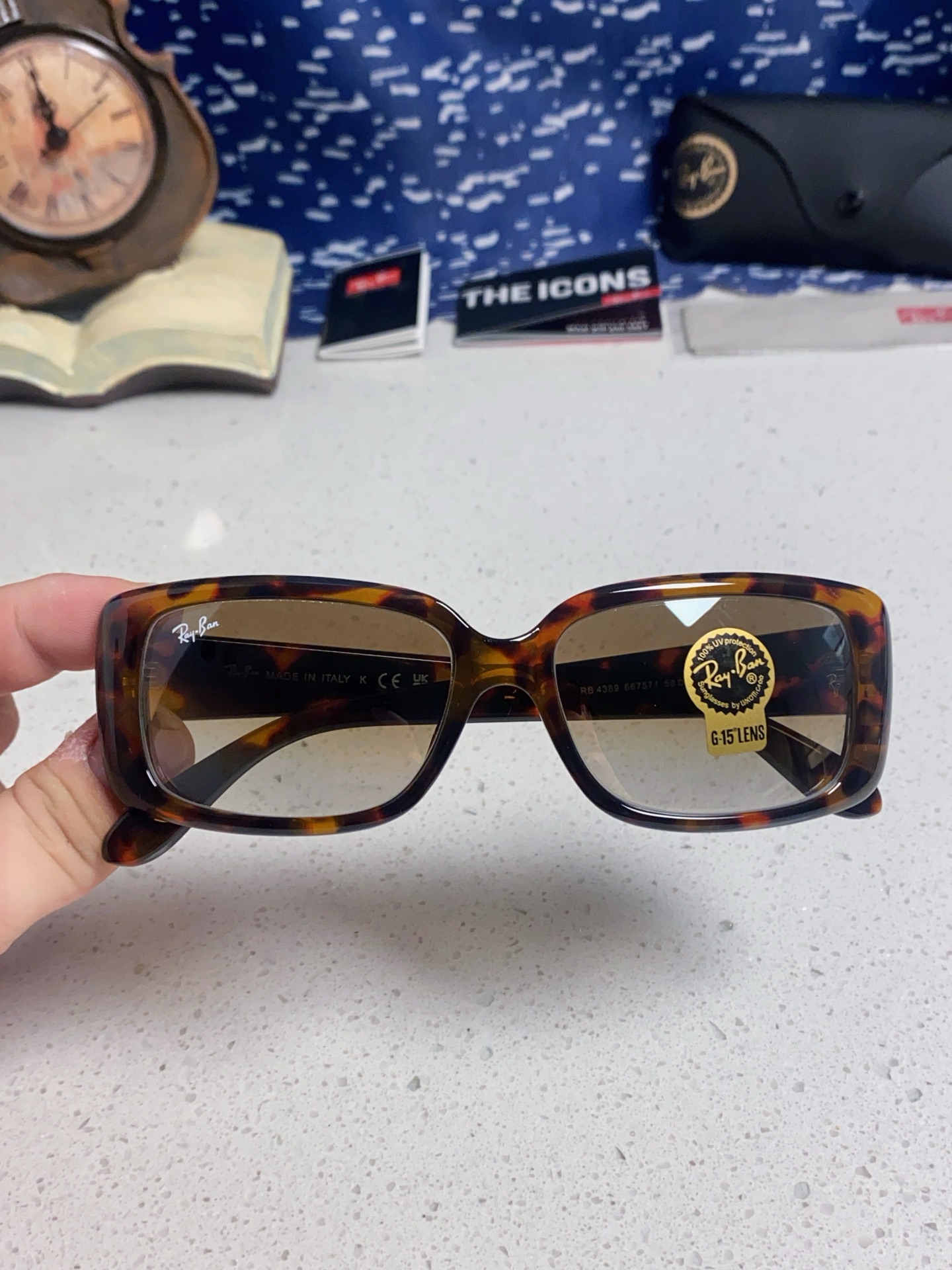  RayBan雷朋 2025新款时尚男士太阳镜经典百搭防晒墨镜开车驾驶板材框眼镜  玻璃镜片RB4389