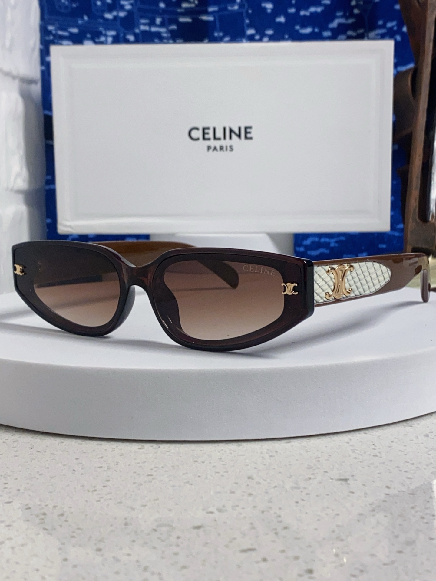  Celine赛琳 2025新款复古欧美小脸猫眼墨镜方圆脸显瘦百搭网红高级感 男女通用太阳镜