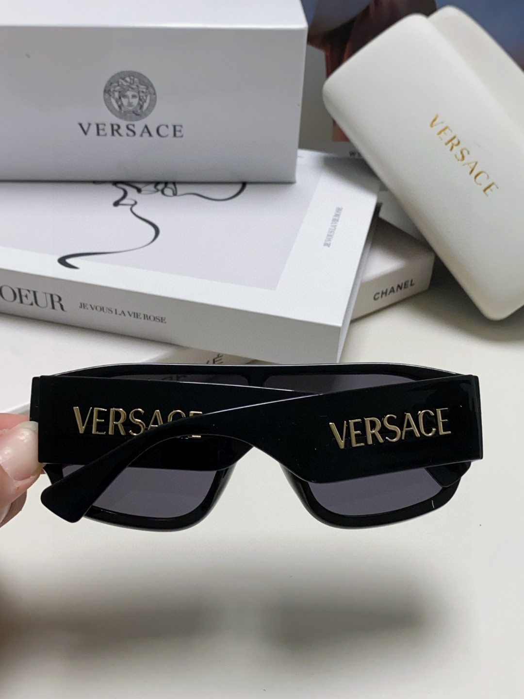  Versace范思哲 2024新款墨镜男女款高级感一片式护目飞行员开车太阳镜4439