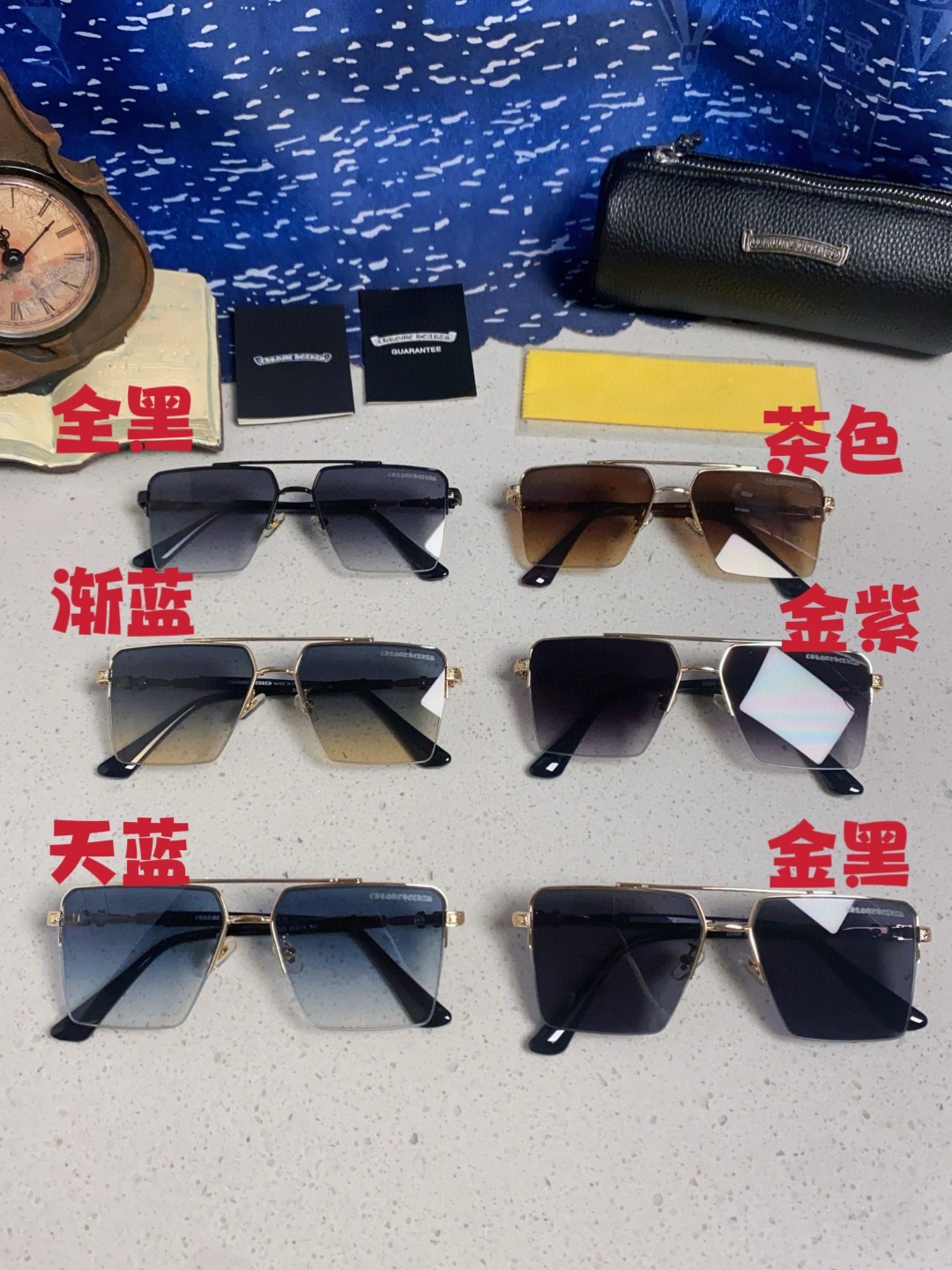 Chrome Hearts克罗心 2025新款匠心甄选欧美复古金属双梁男士太阳镜开车驾驶方框男士高端