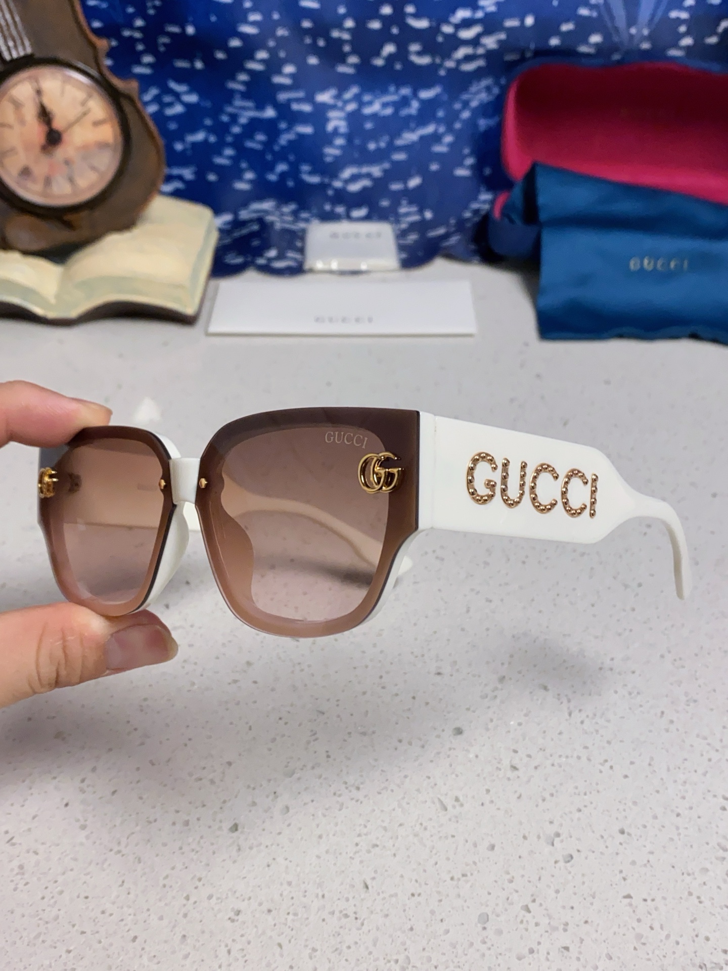  Gucci古奇 2025新款网红时尚潮流方形太阳镜男女个性街拍墨镜 