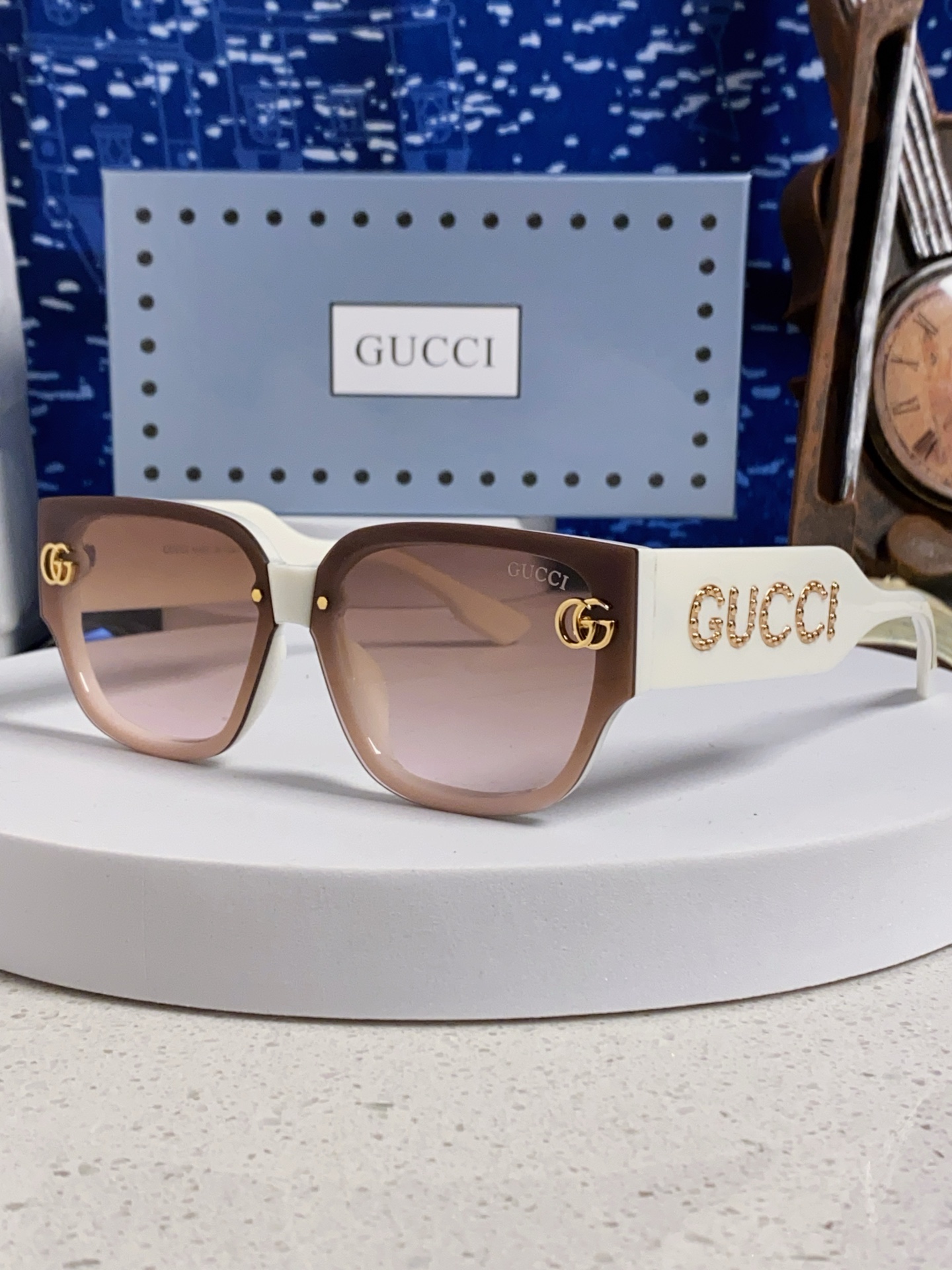  Gucci古奇 2025新款网红时尚潮流方形太阳镜男女个性街拍墨镜 