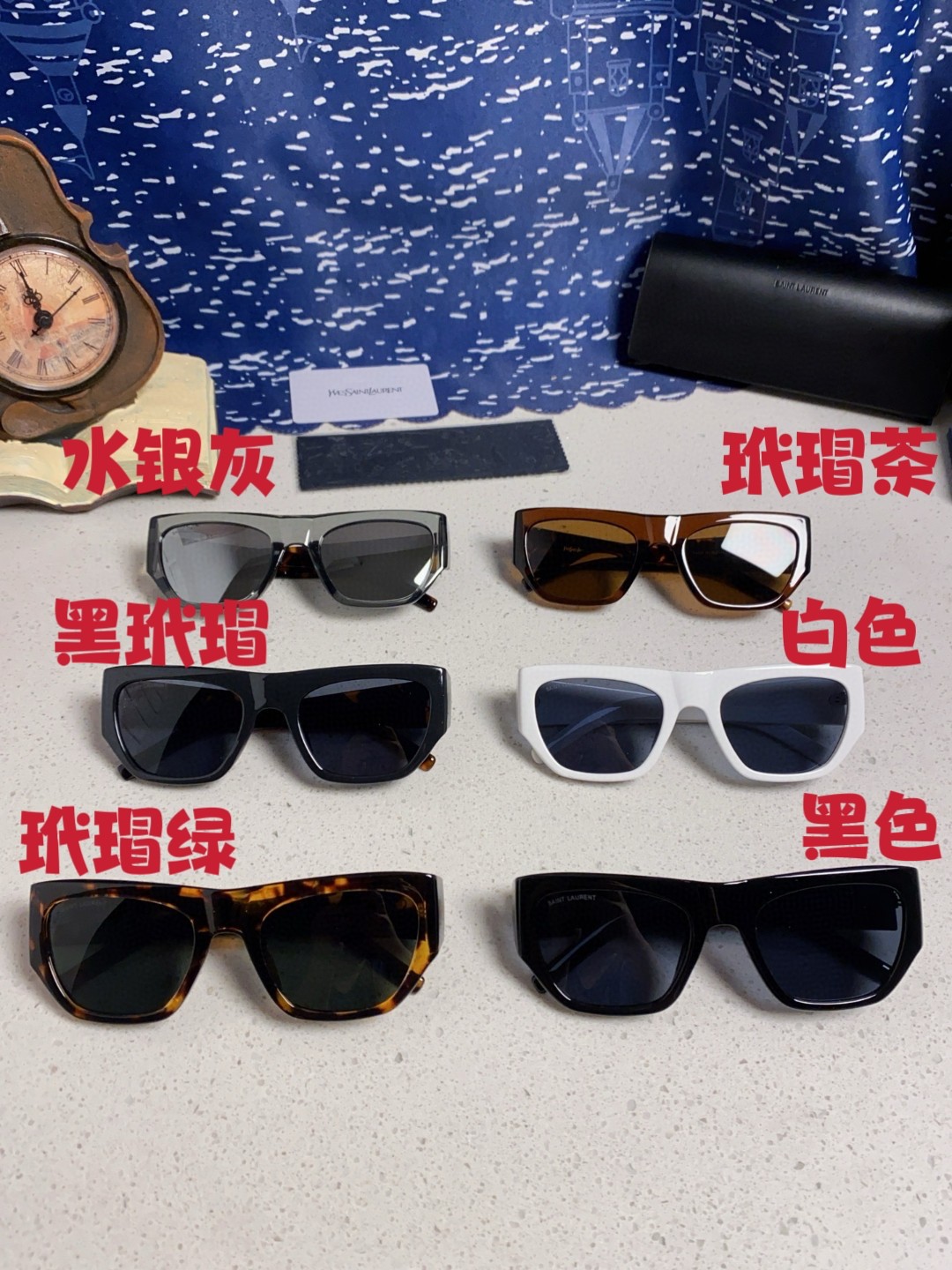  Saint Laurent 圣罗兰YSL 2025新款女士 方形框醋纤太阳眼镜 SL740