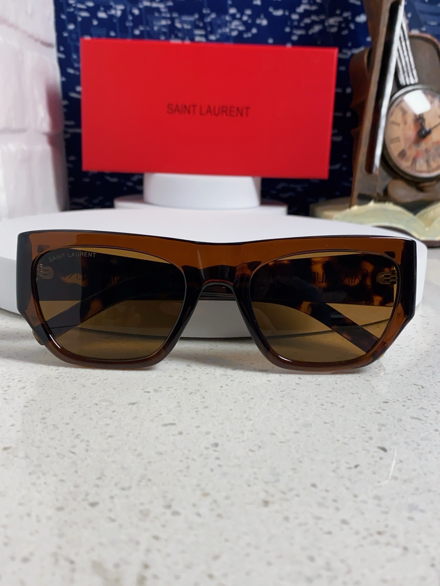  Saint Laurent 圣罗兰YSL 2025新款女士 方形框醋纤太阳眼镜 SL740