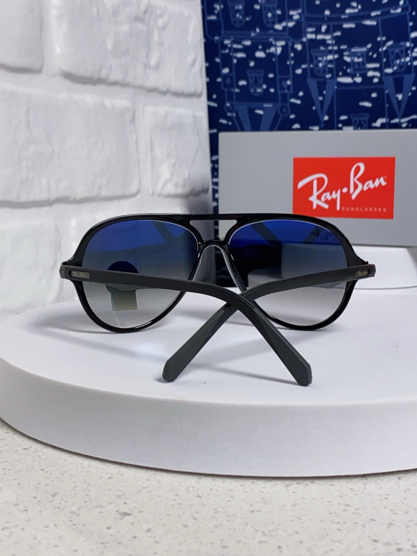  RayBan雷朋 2025新款钢化玻璃墨镜男士大框太阳眼镜遮阳防紫外线防风沙骑车蛤蟆镜 RB8055 