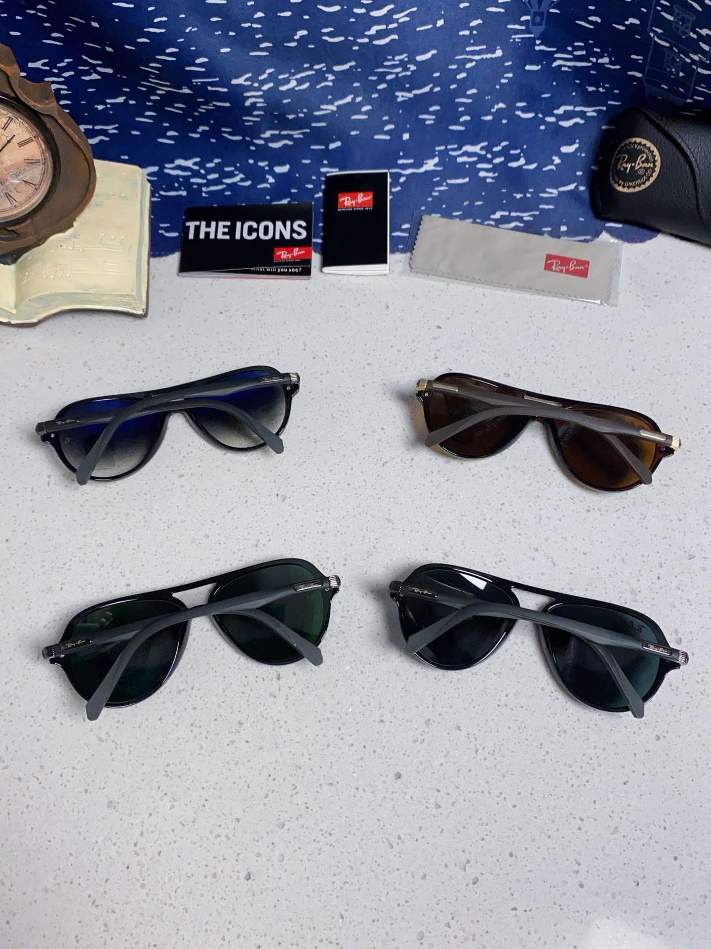  RayBan雷朋 2025新款钢化玻璃墨镜男士大框太阳眼镜遮阳防紫外线防风沙骑车蛤蟆镜 RB8055 