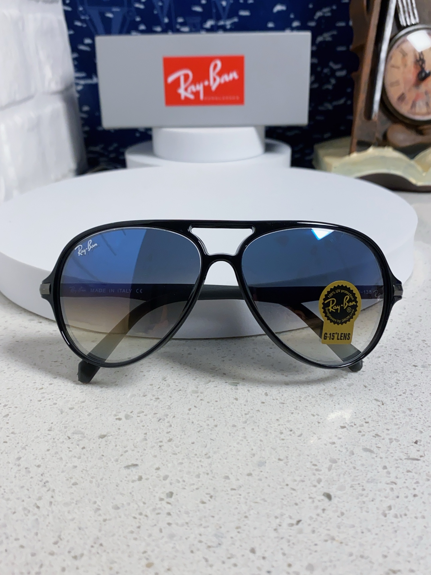  RayBan雷朋 2025新款钢化玻璃墨镜男士大框太阳眼镜遮阳防紫外线防风沙骑车蛤蟆镜 RB8055 