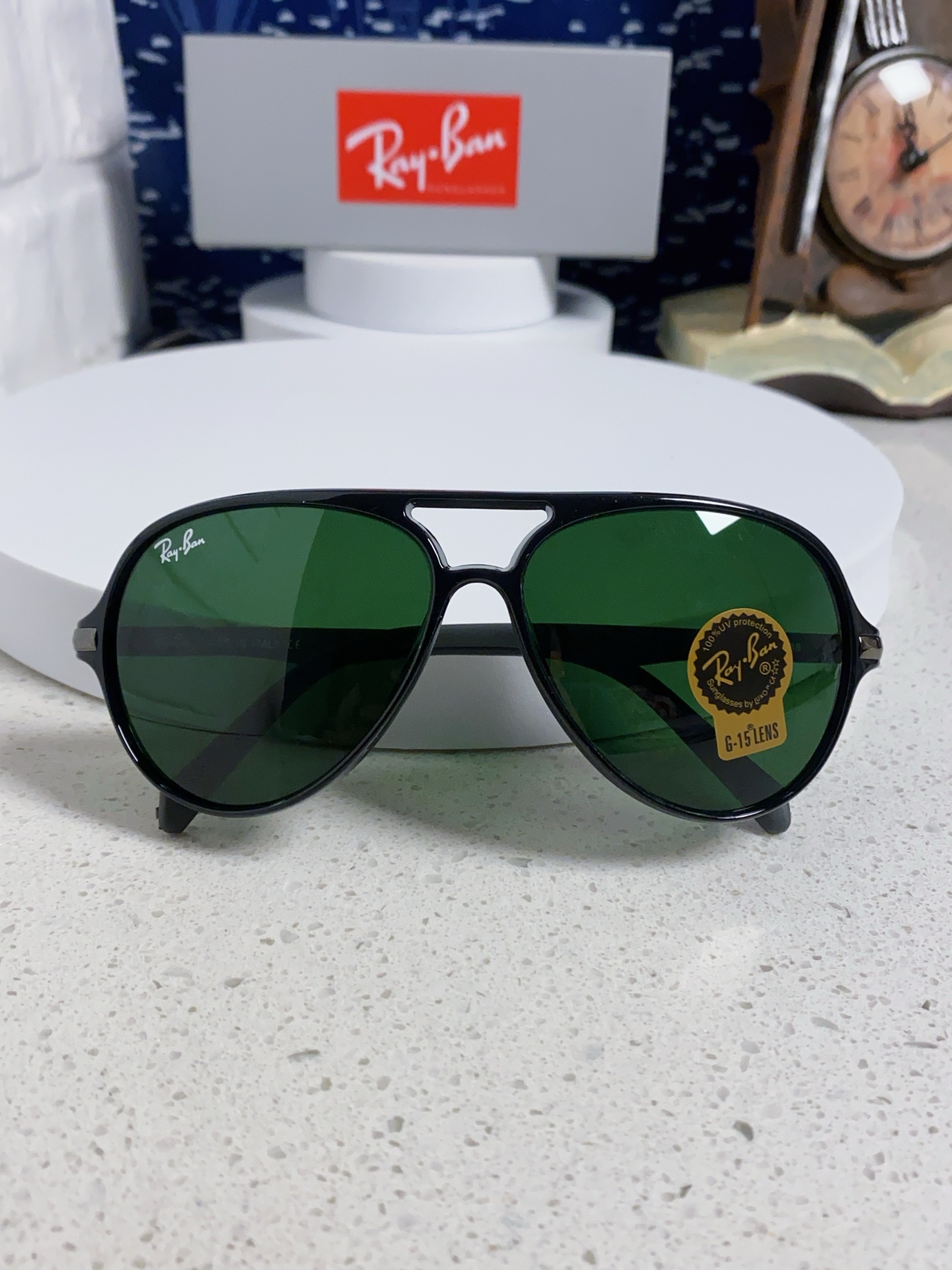  RayBan雷朋 2025新款钢化玻璃墨镜男士大框太阳眼镜遮阳防紫外线防风沙骑车蛤蟆镜 RB8055 
