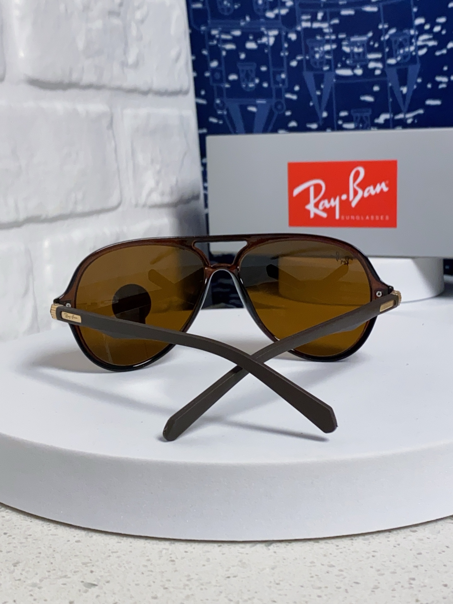  RayBan雷朋 2025新款钢化玻璃墨镜男士大框太阳眼镜遮阳防紫外线防风沙骑车蛤蟆镜 RB8055 