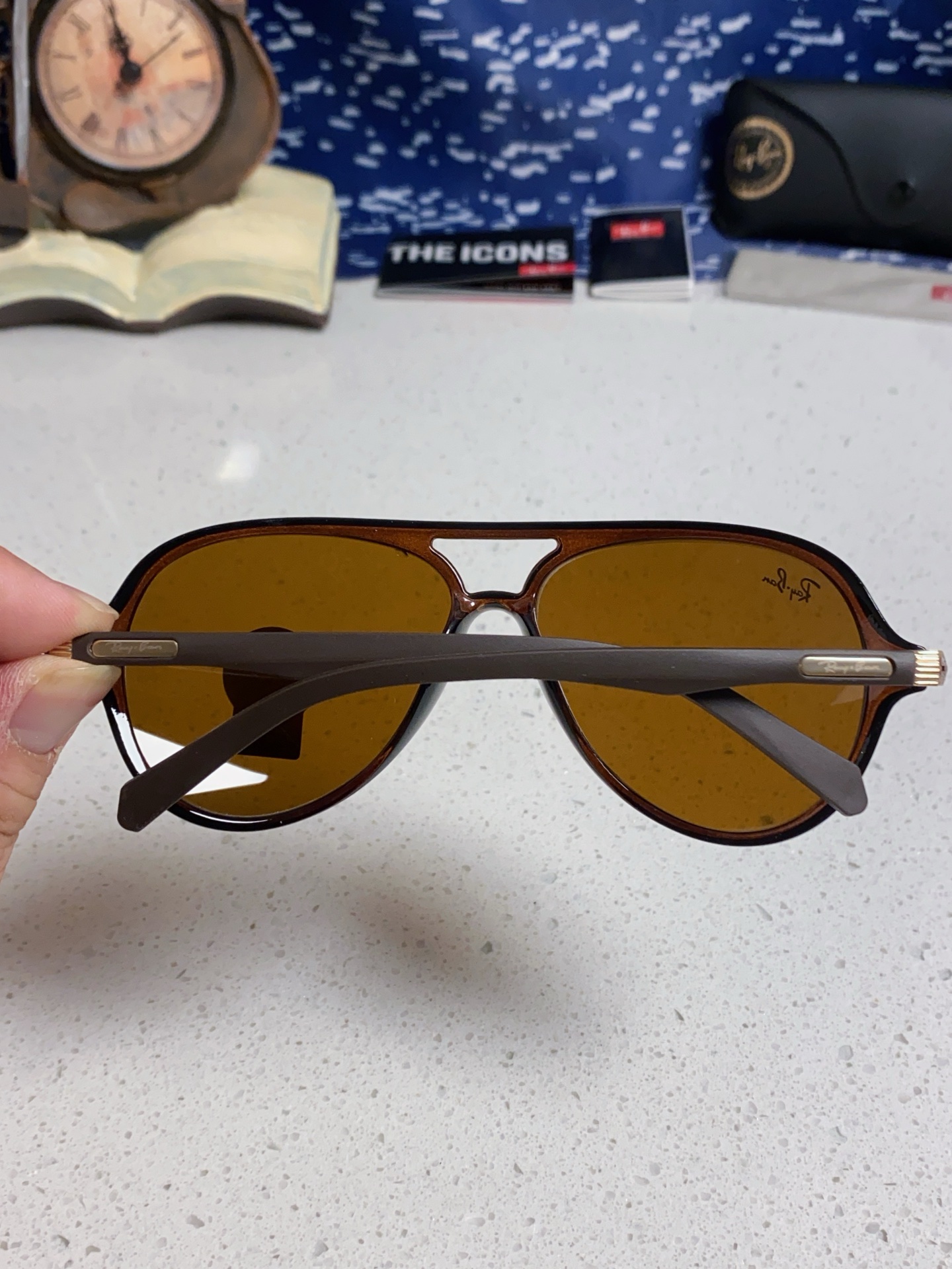  RayBan雷朋 2025新款钢化玻璃墨镜男士大框太阳眼镜遮阳防紫外线防风沙骑车蛤蟆镜 RB8055 