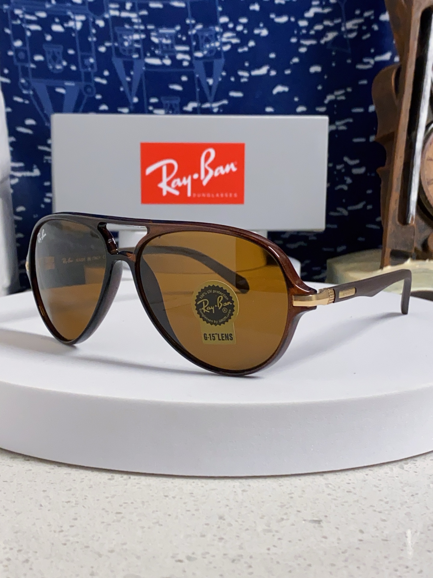  RayBan雷朋 2025新款钢化玻璃墨镜男士大框太阳眼镜遮阳防紫外线防风沙骑车蛤蟆镜 RB8055 