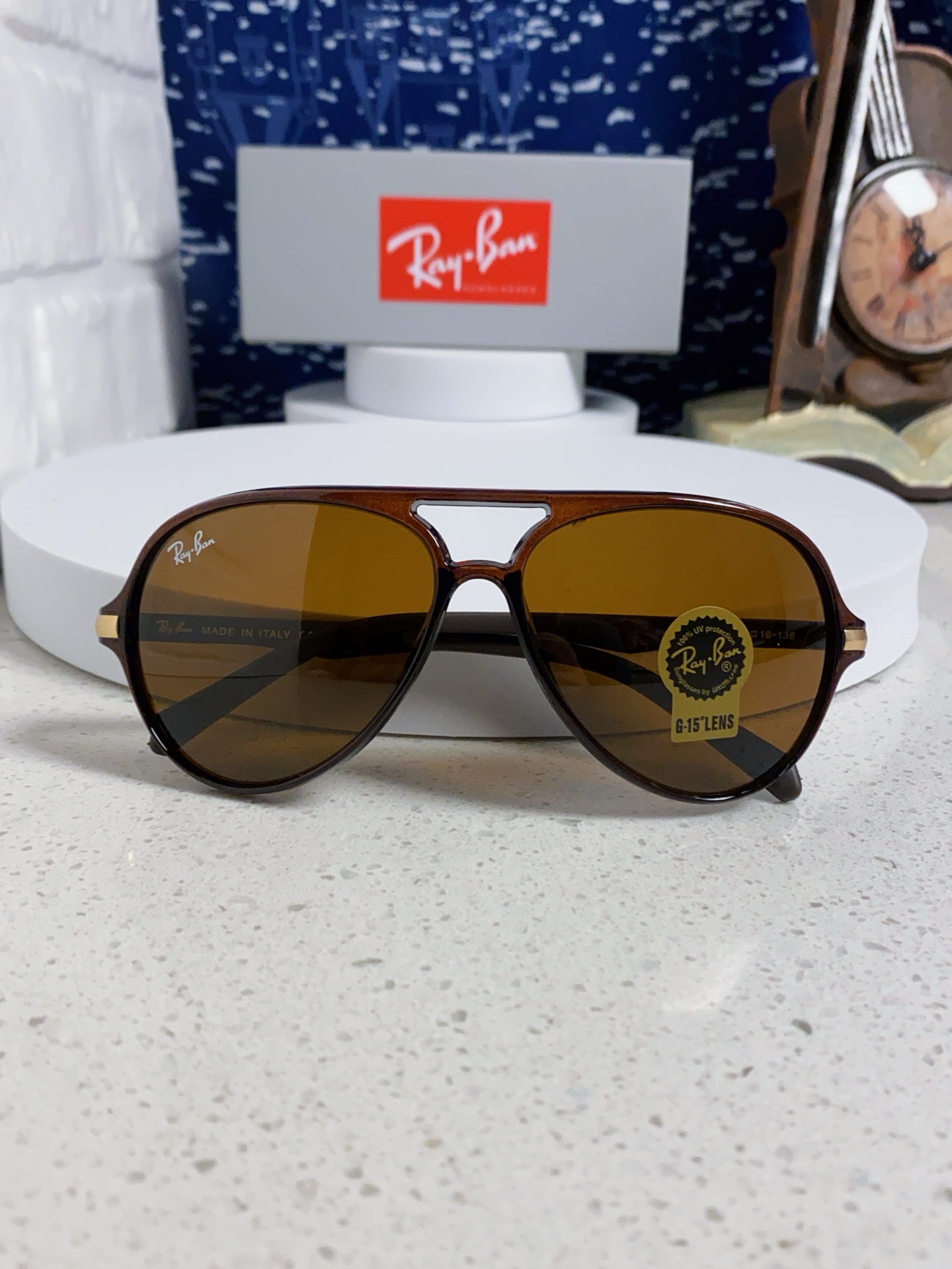  RayBan雷朋 2025新款钢化玻璃墨镜男士大框太阳眼镜遮阳防紫外线防风沙骑车蛤蟆镜 RB8055 