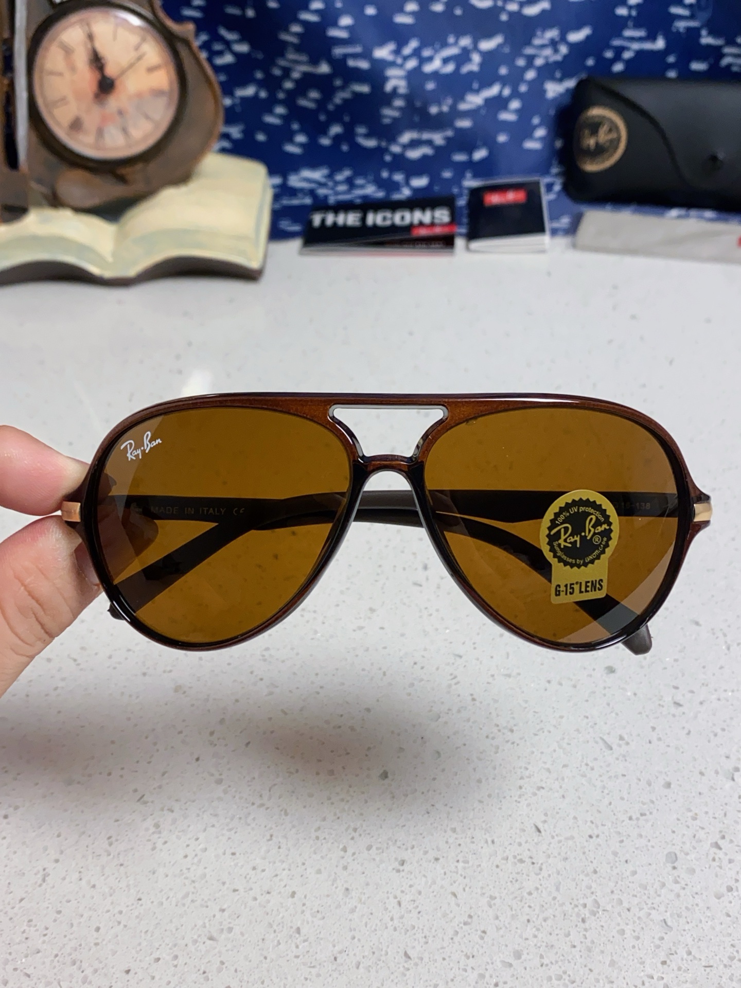  RayBan雷朋 2025新款钢化玻璃墨镜男士大框太阳眼镜遮阳防紫外线防风沙骑车蛤蟆镜 RB8055 
