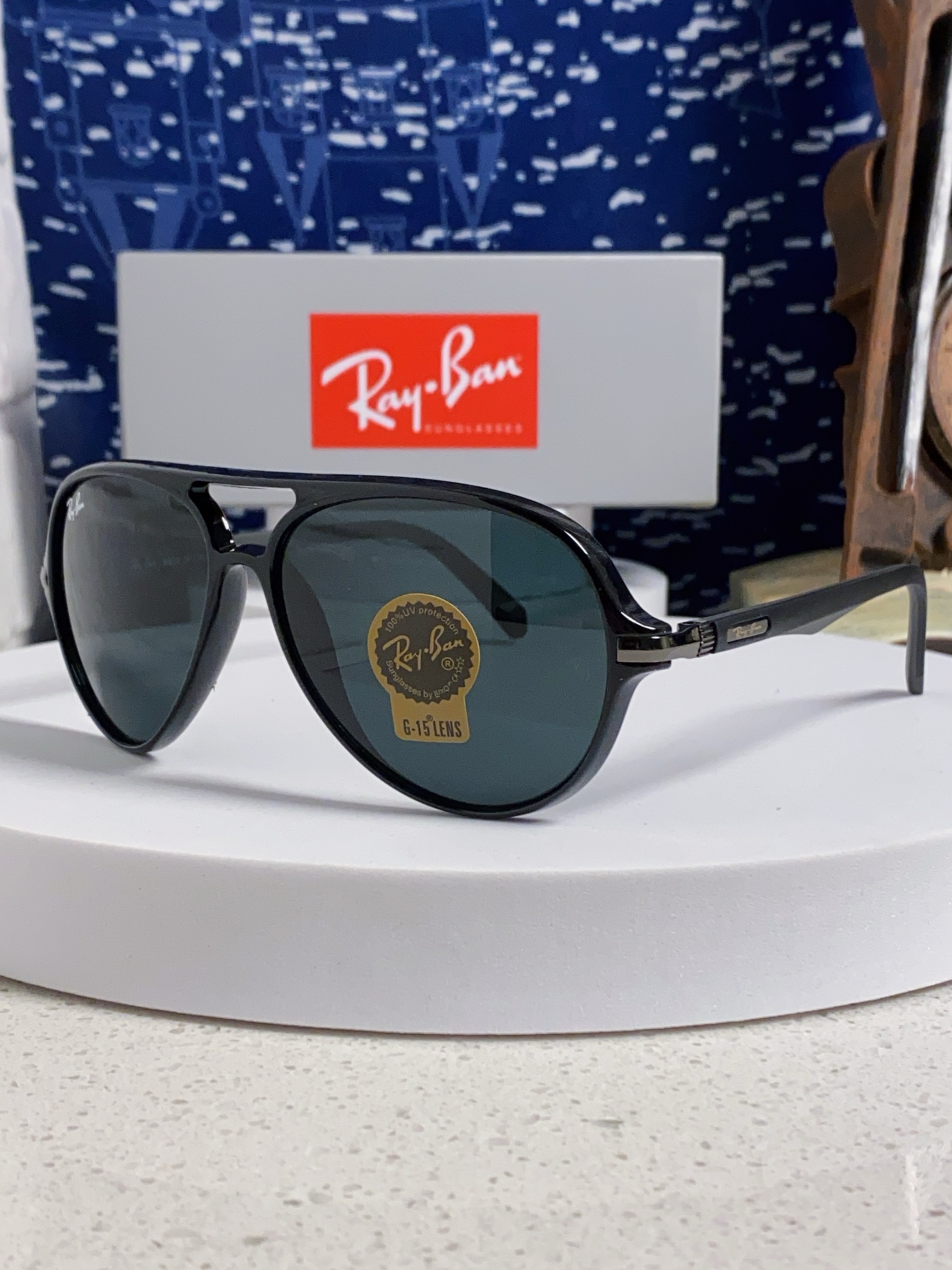  RayBan雷朋 2025新款钢化玻璃墨镜男士大框太阳眼镜遮阳防紫外线防风沙骑车蛤蟆镜 RB8055 