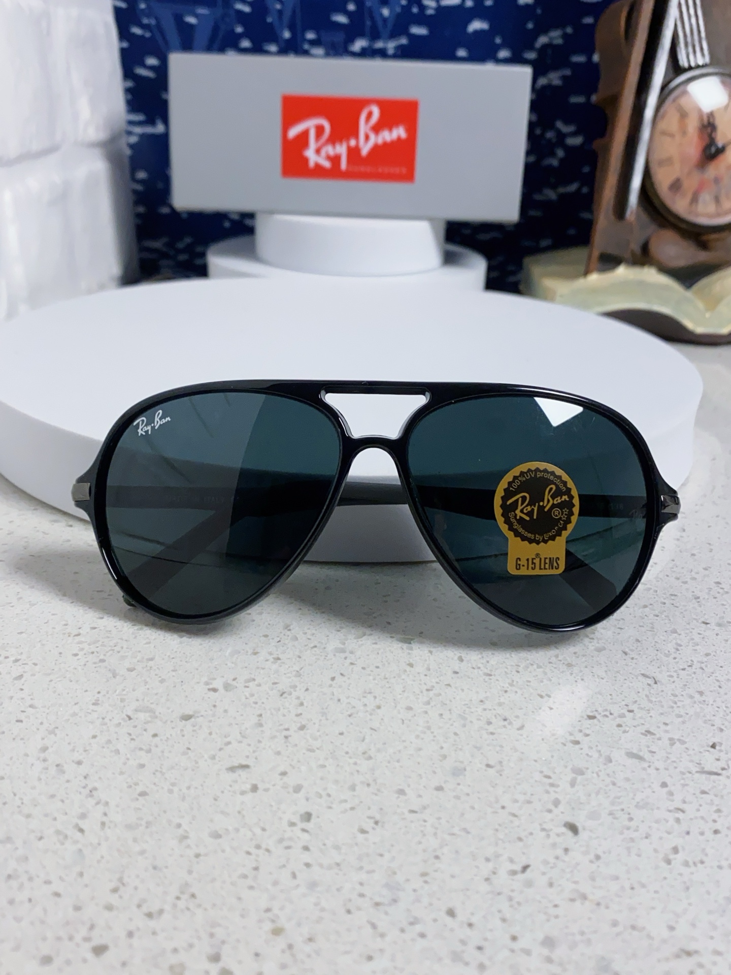  RayBan雷朋 2025新款钢化玻璃墨镜男士大框太阳眼镜遮阳防紫外线防风沙骑车蛤蟆镜 RB8055 