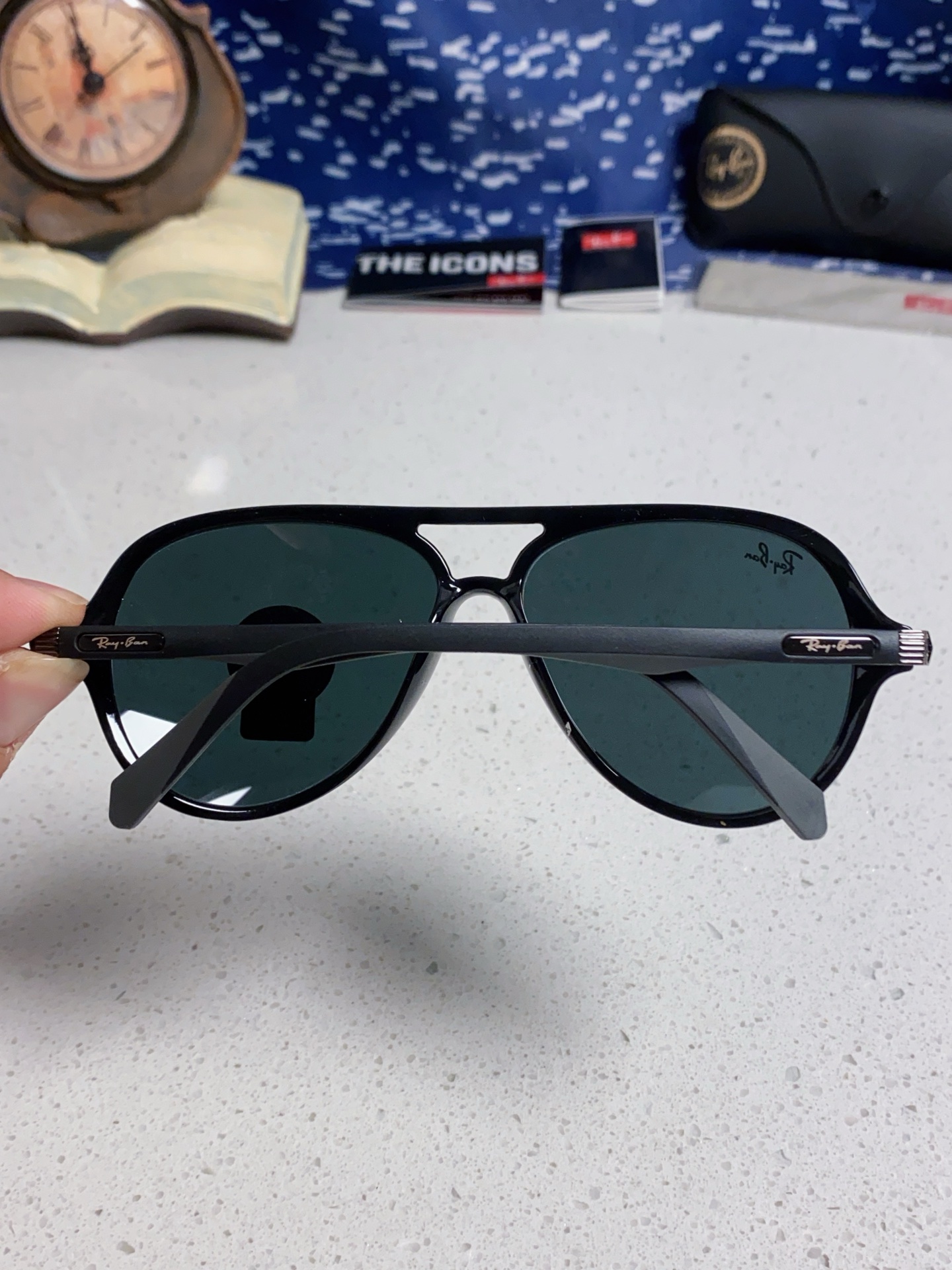  RayBan雷朋 2025新款钢化玻璃墨镜男士大框太阳眼镜遮阳防紫外线防风沙骑车蛤蟆镜 RB8055 