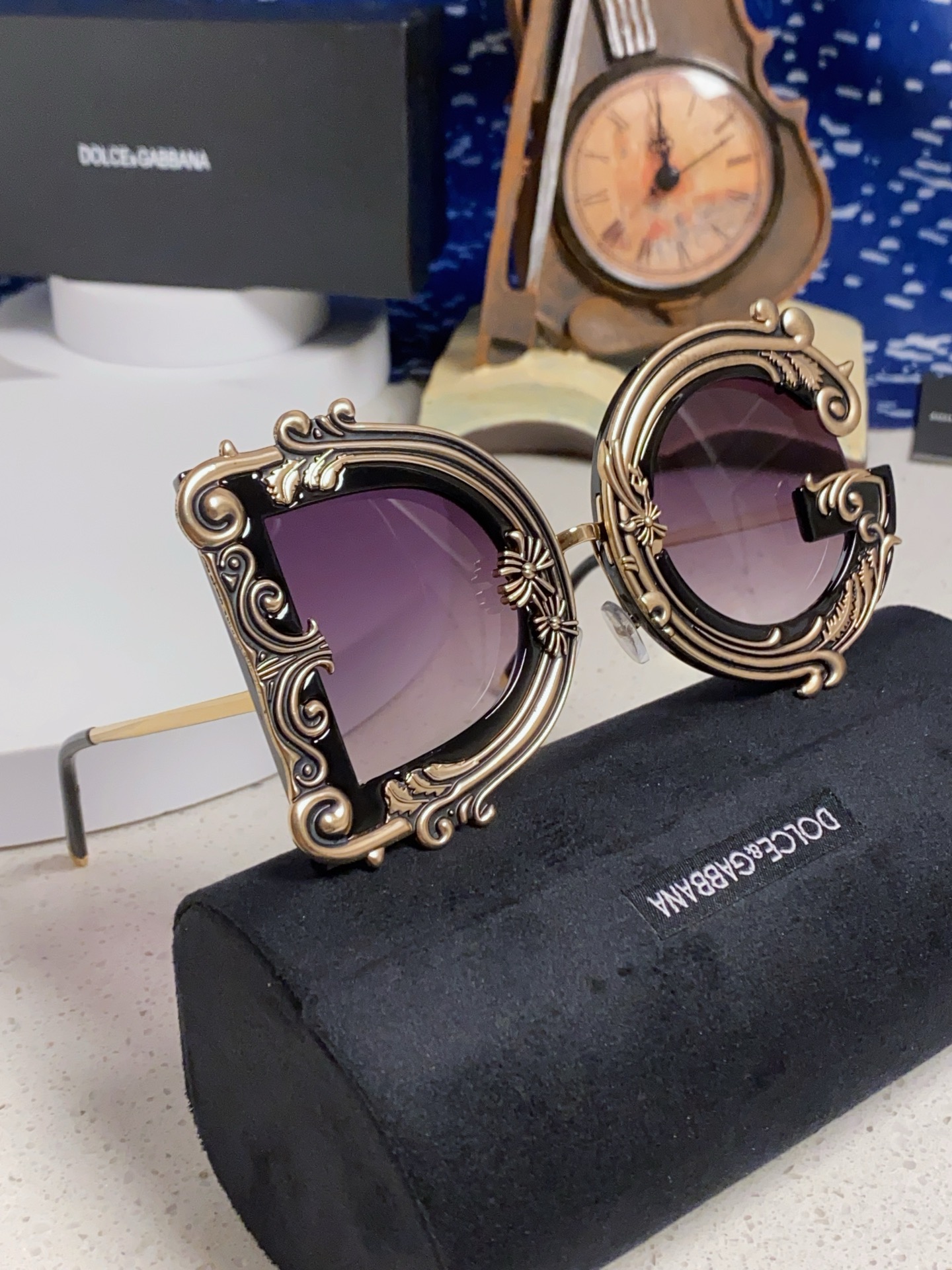  Dolce&Gabbana杜嘉班纳 2025新款DG小众巴洛克风情太阳镜摩登复古潮流街拍模特走秀款墨镜