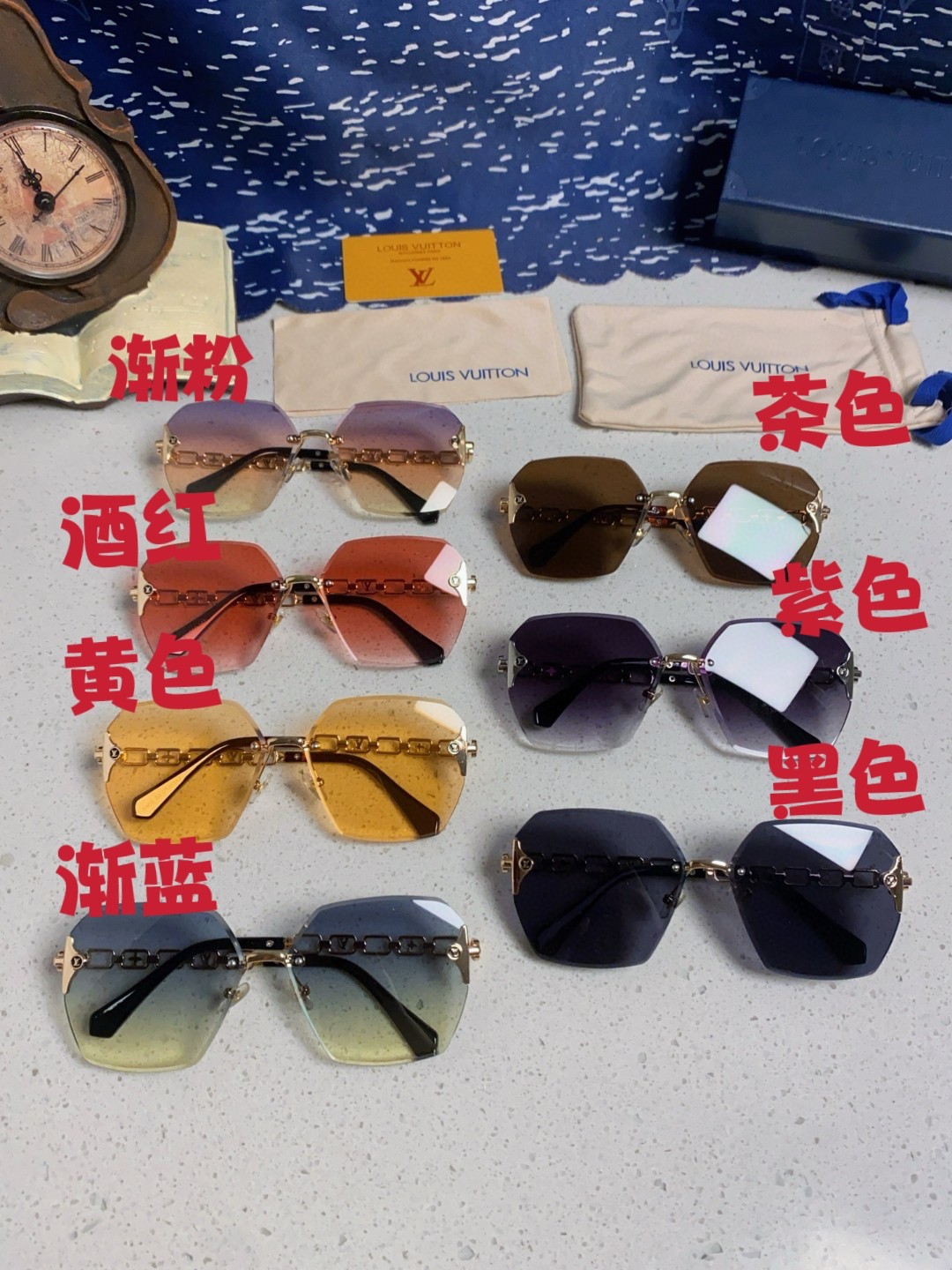  Louis Vuitton 路易威登 2025新款Lv复古切边渐变风时尚太阳镜女大框潮防紫外线 男女通