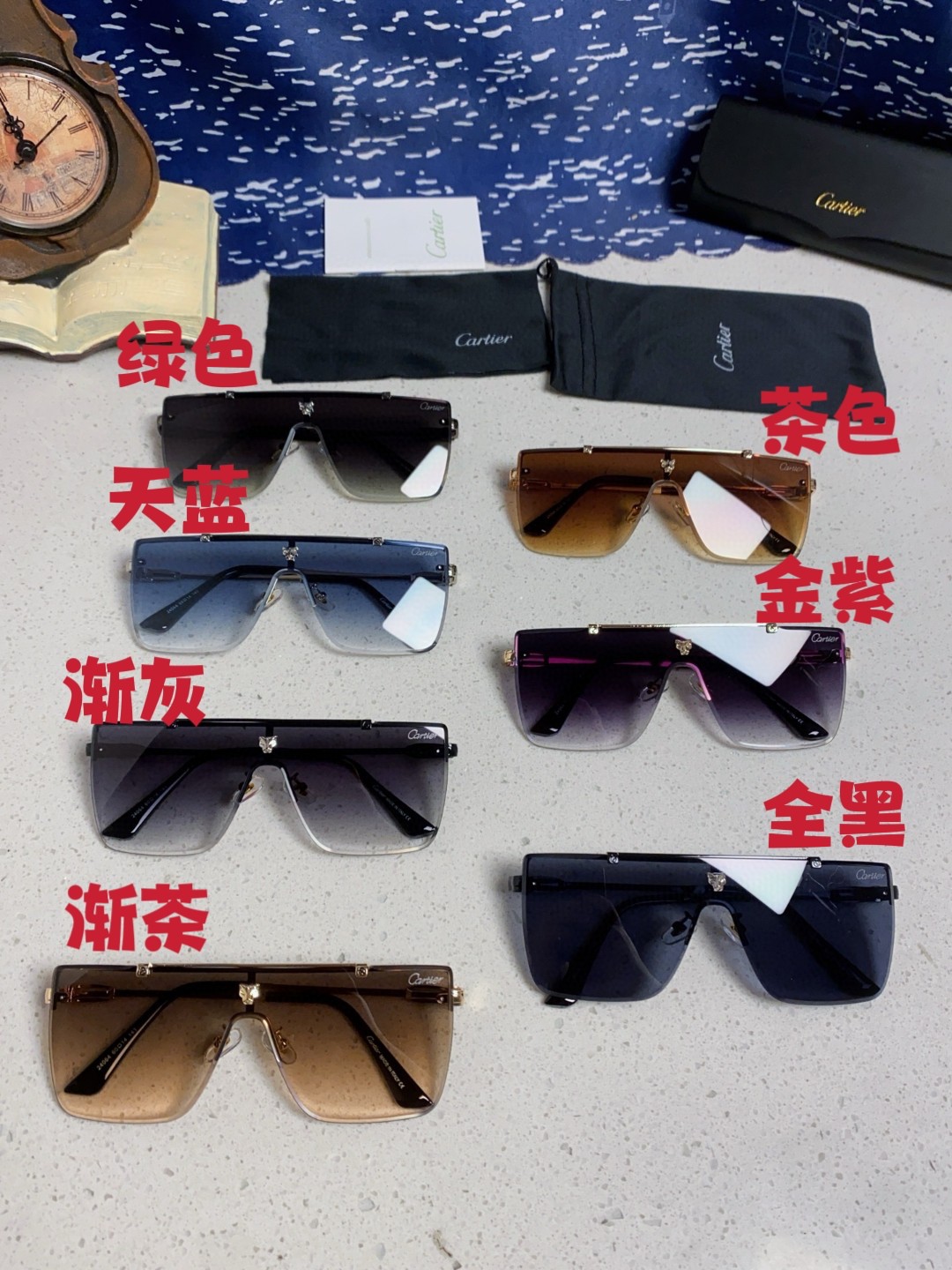  Carter卡地亚 2025欧美新款时尚男士眼镜防紫外线女司机驾驶华丽墨镜运动情侣太阳镜