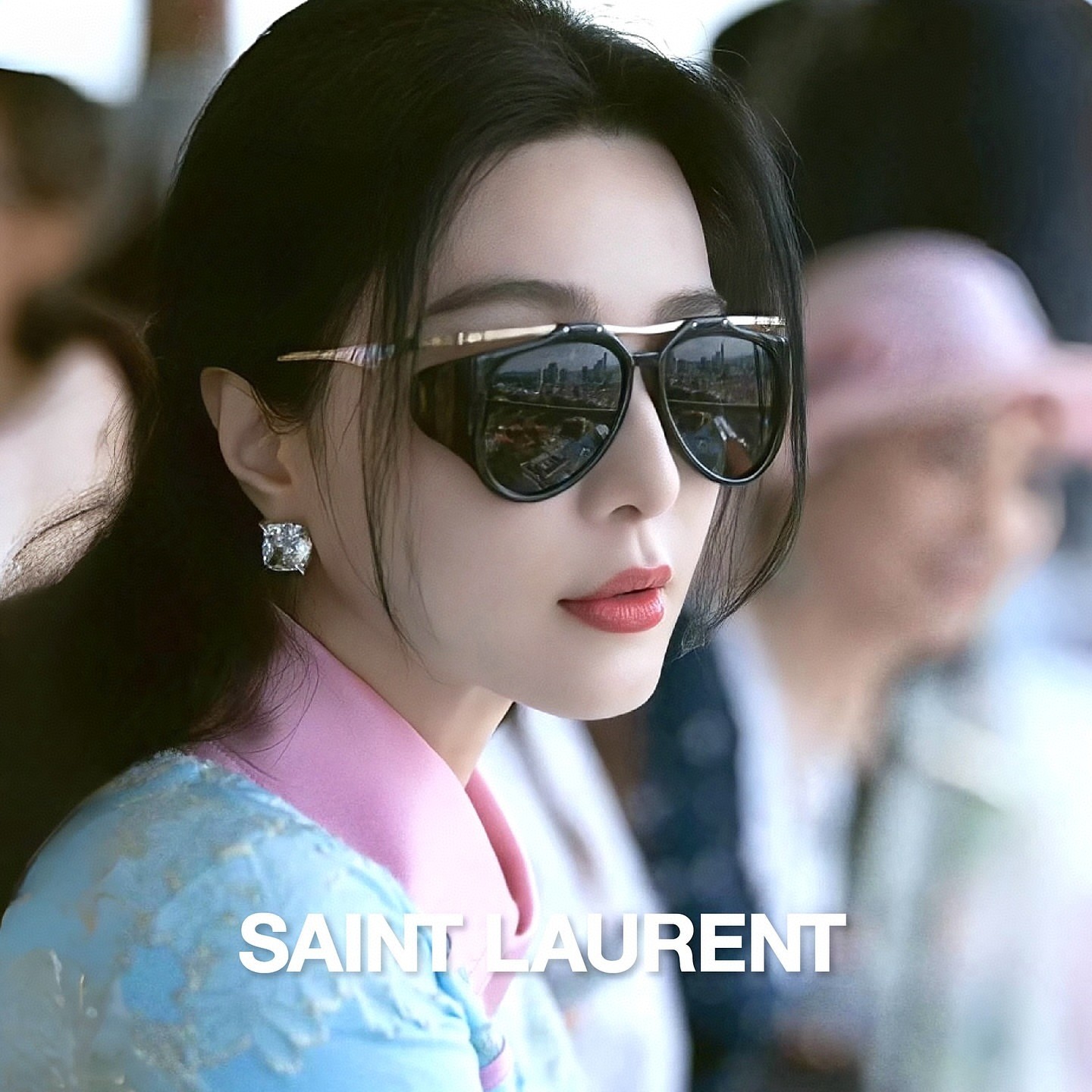  Saint Laurent圣罗兰 新款 范冰冰同款 欧美复古蒸汽朋克风圆形大框双梁太阳眼镜男女超模走秀