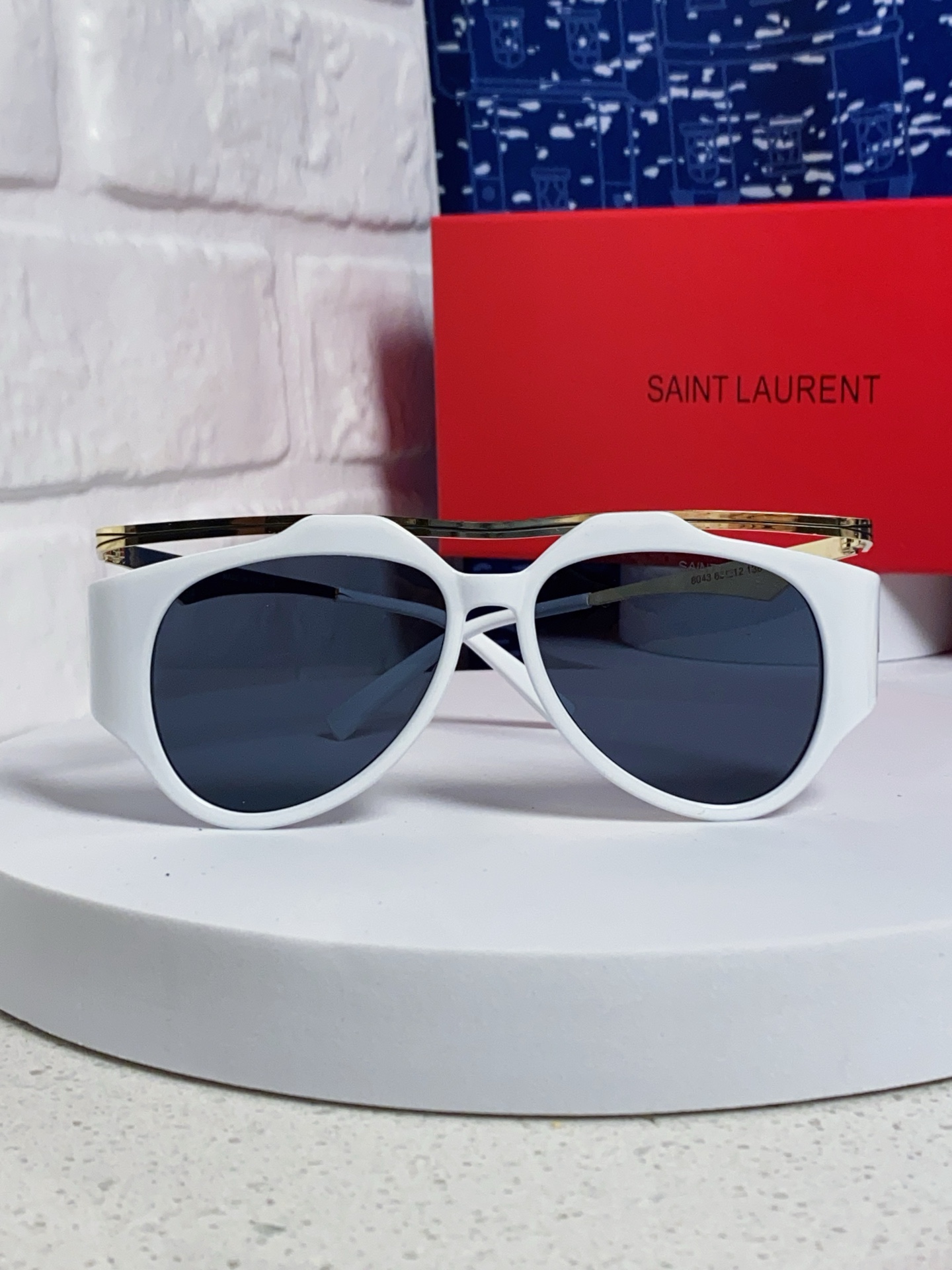  Saint Laurent圣罗兰 新款 范冰冰同款 欧美复古蒸汽朋克风圆形大框双梁太阳眼镜男女超模走秀