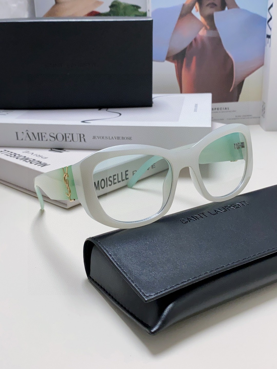  YSL圣罗兰Saint Laurent 墨镜女字母交织SL 时尚潮流太阳镜 百搭高颜值时髦眼 潮流个性