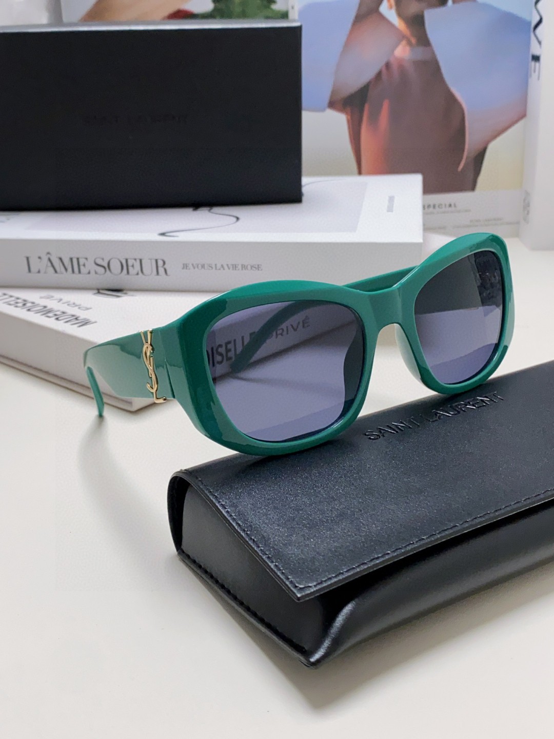  YSL圣罗兰Saint Laurent 墨镜女字母交织SL 时尚潮流太阳镜 百搭高颜值时髦眼 潮流个性