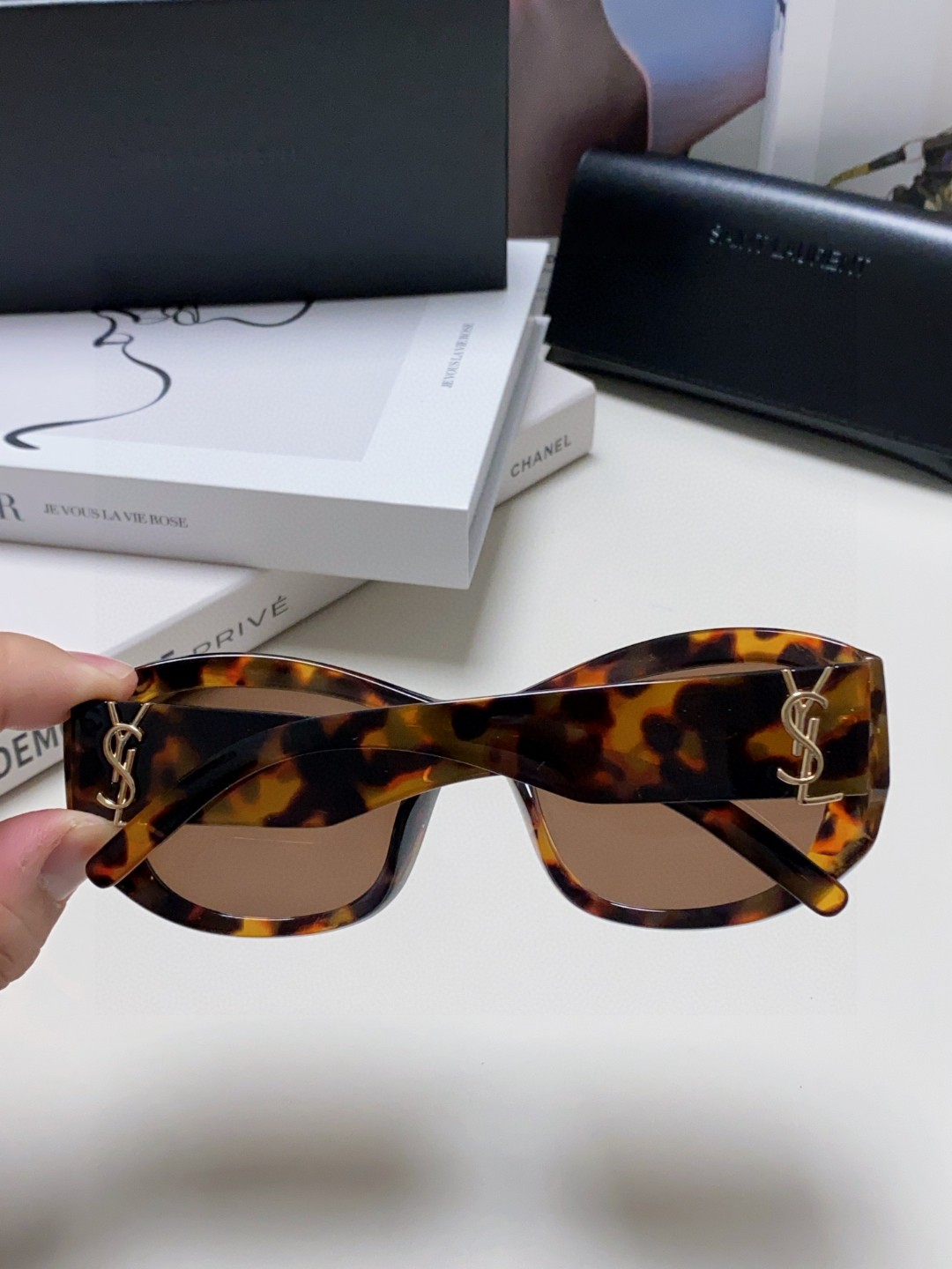  YSL圣罗兰Saint Laurent 墨镜女字母交织SL 时尚潮流太阳镜 百搭高颜值时髦眼 潮流个性