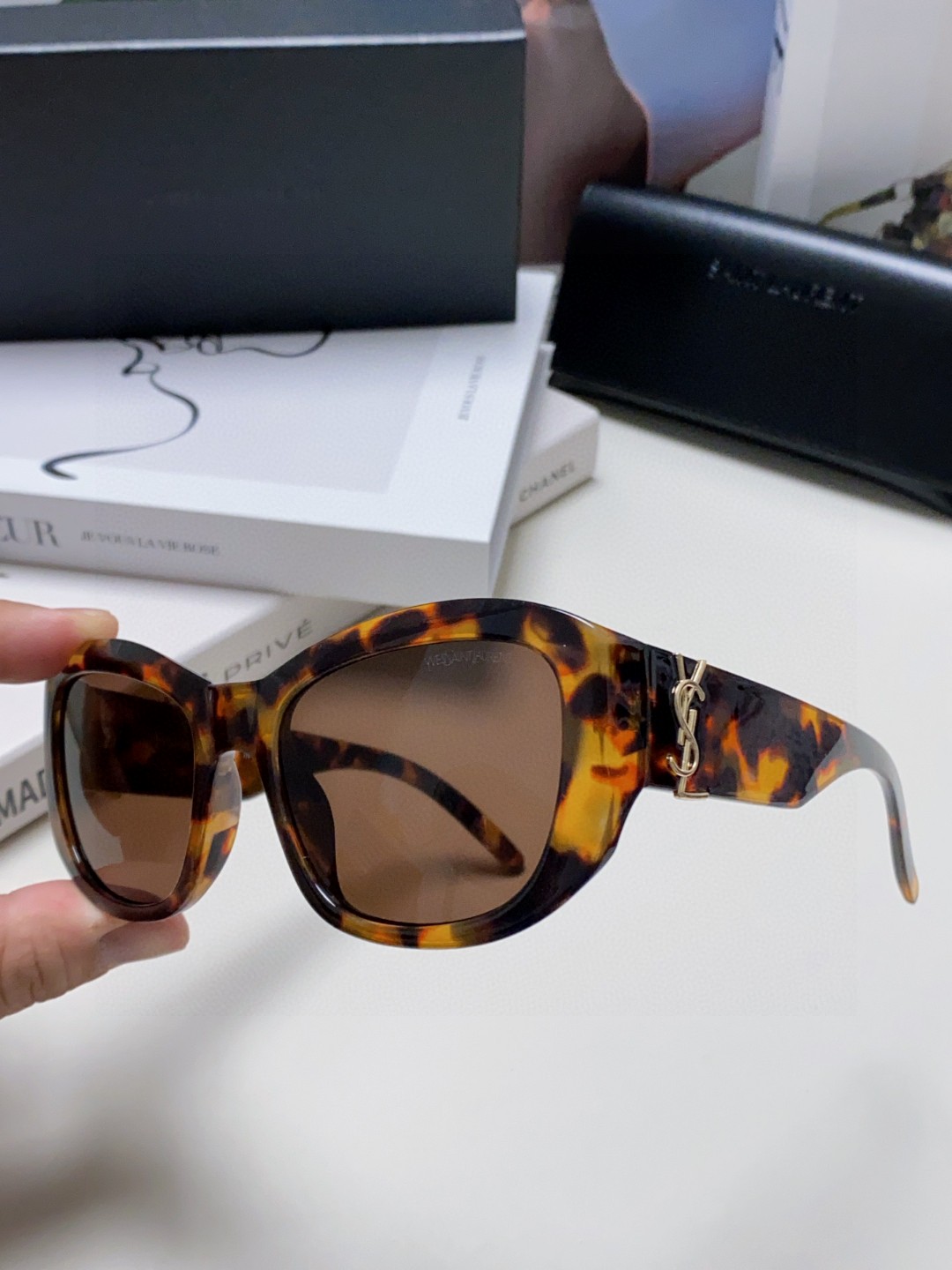  YSL圣罗兰Saint Laurent 墨镜女字母交织SL 时尚潮流太阳镜 百搭高颜值时髦眼 潮流个性