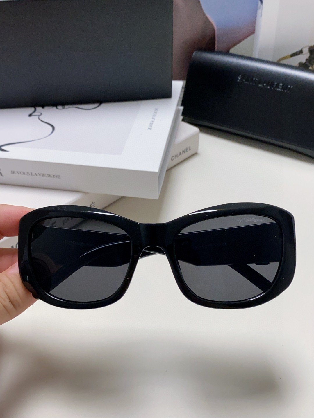  YSL圣罗兰Saint Laurent 墨镜女字母交织SL 时尚潮流太阳镜 百搭高颜值时髦眼 潮流个性
