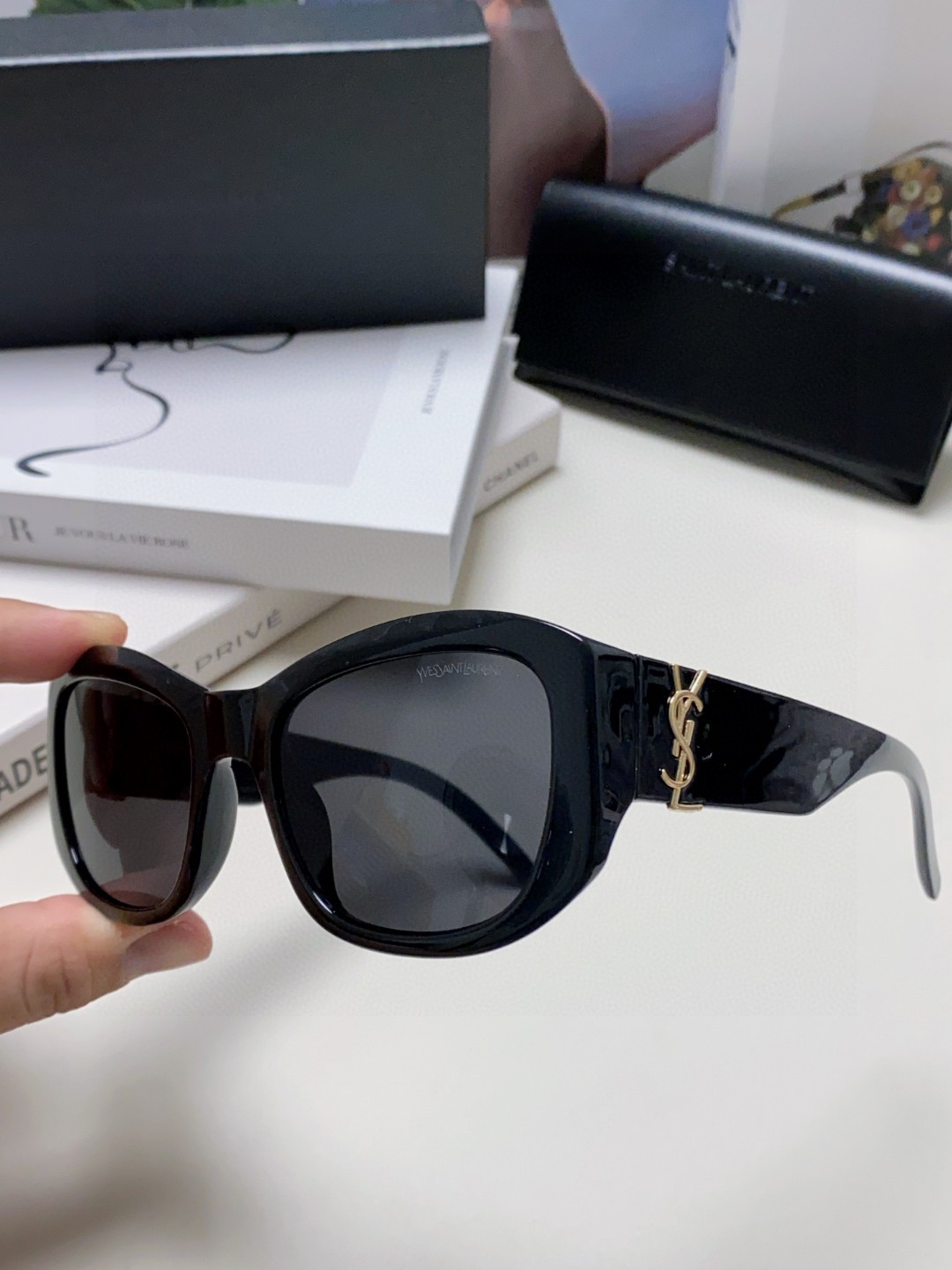  YSL圣罗兰Saint Laurent 墨镜女字母交织SL 时尚潮流太阳镜 百搭高颜值时髦眼 潮流个性