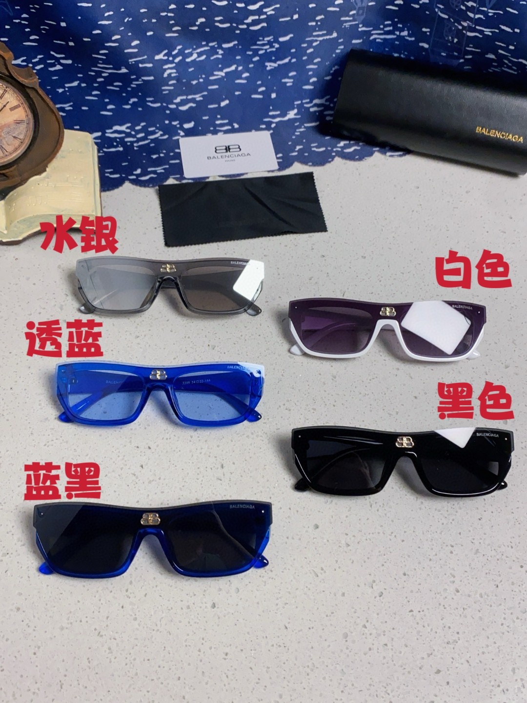 Balenricaga 巴黎世家 2025新款个性半框欧美潮流太阳镜男凹造型街拍嘻哈防紫外线墨镜女