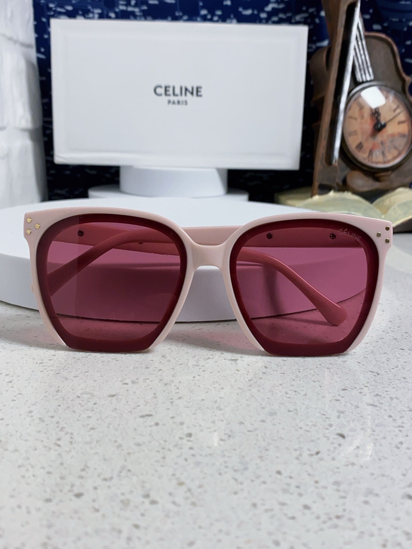  Celine赛琳 2025新款 欧美明星网红方形大框复古墨镜韩版男女潮个性朋克风太阳眼镜 