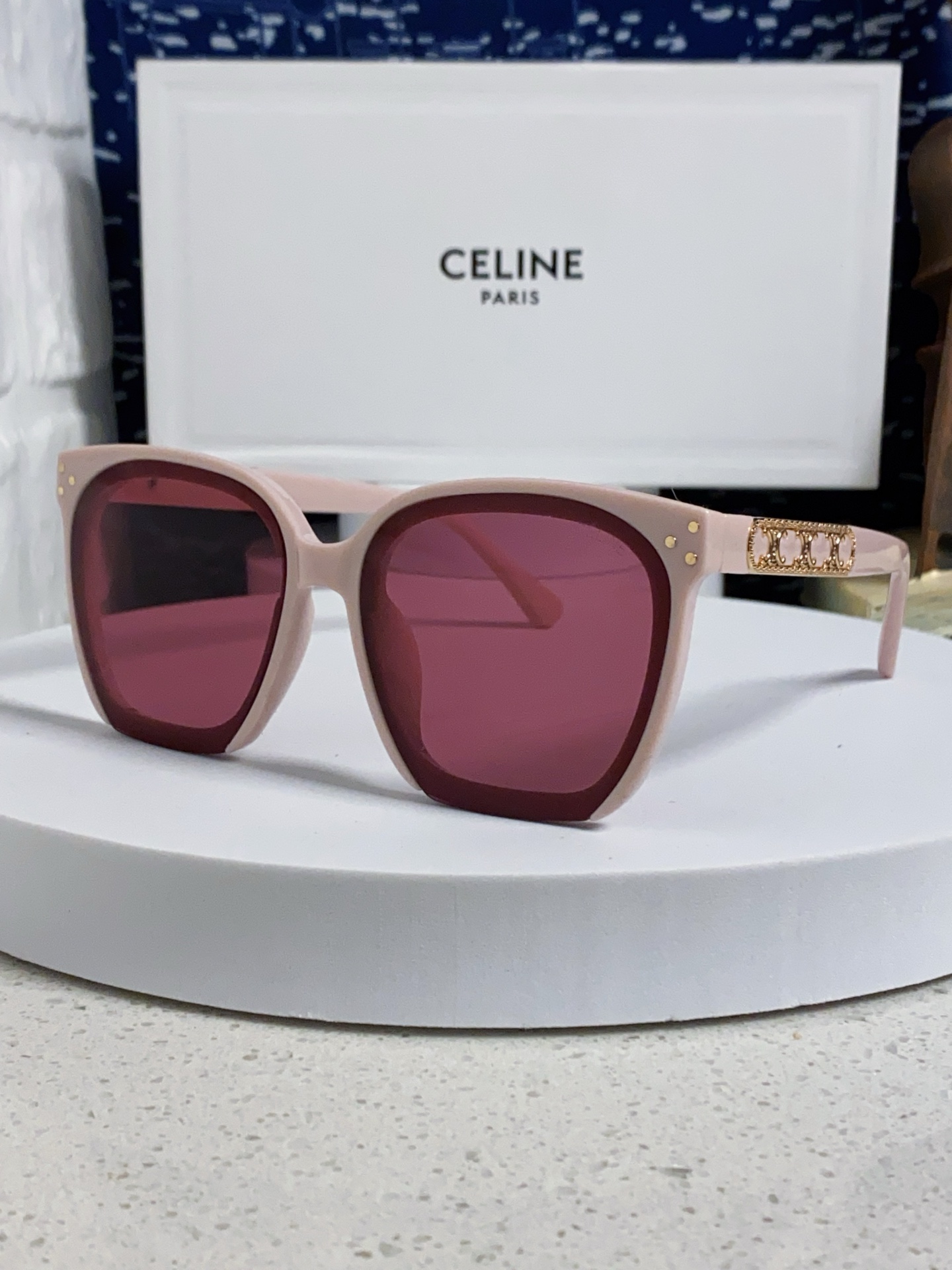  Celine赛琳 2025新款 欧美明星网红方形大框复古墨镜韩版男女潮个性朋克风太阳眼镜 