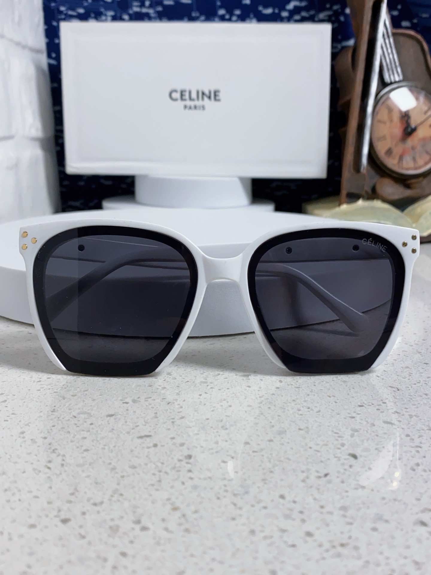  Celine赛琳 2025新款 欧美明星网红方形大框复古墨镜韩版男女潮个性朋克风太阳眼镜 